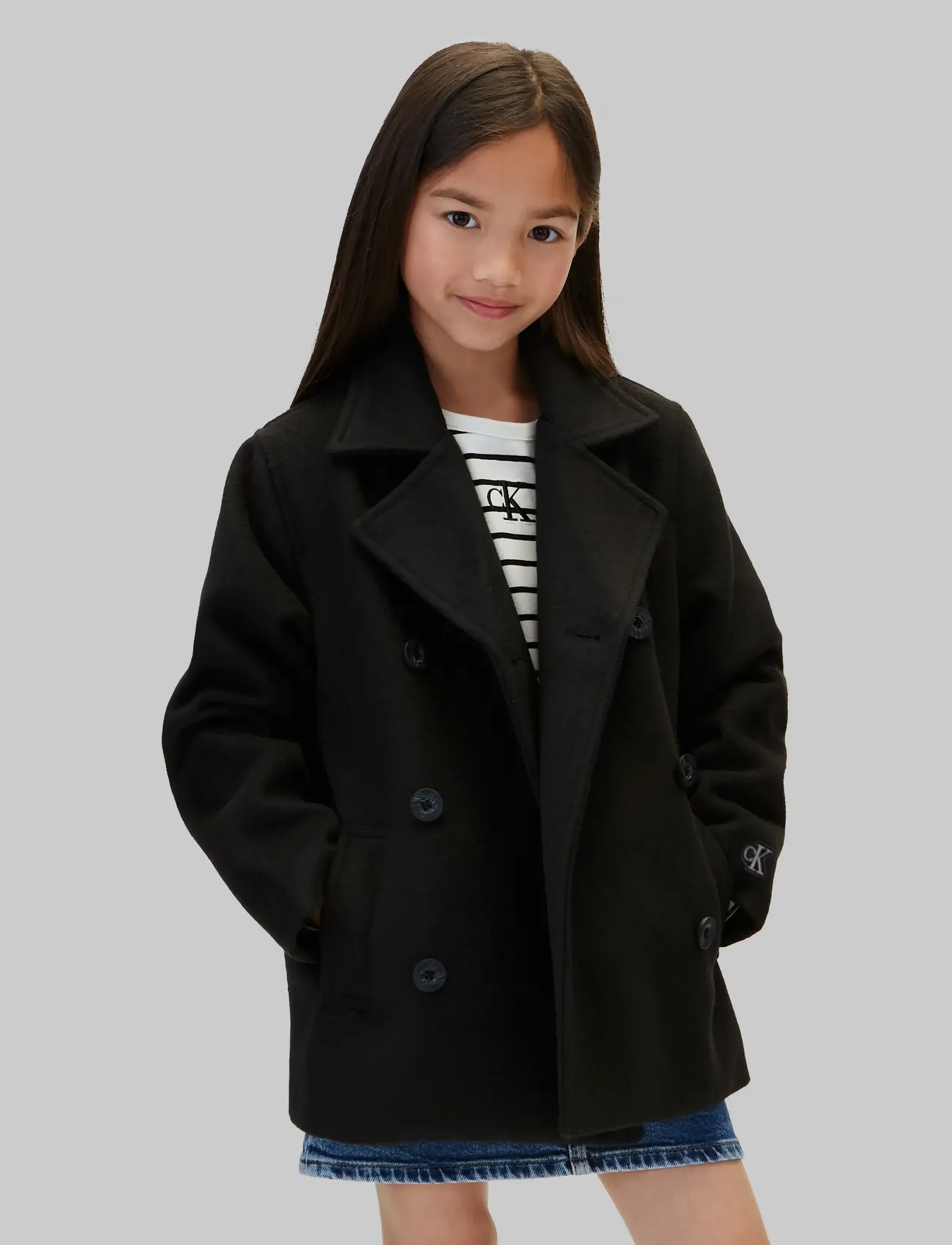Calvin Klein - WOOL-LIKE PEACOAT - mäntel - pvh black - 3