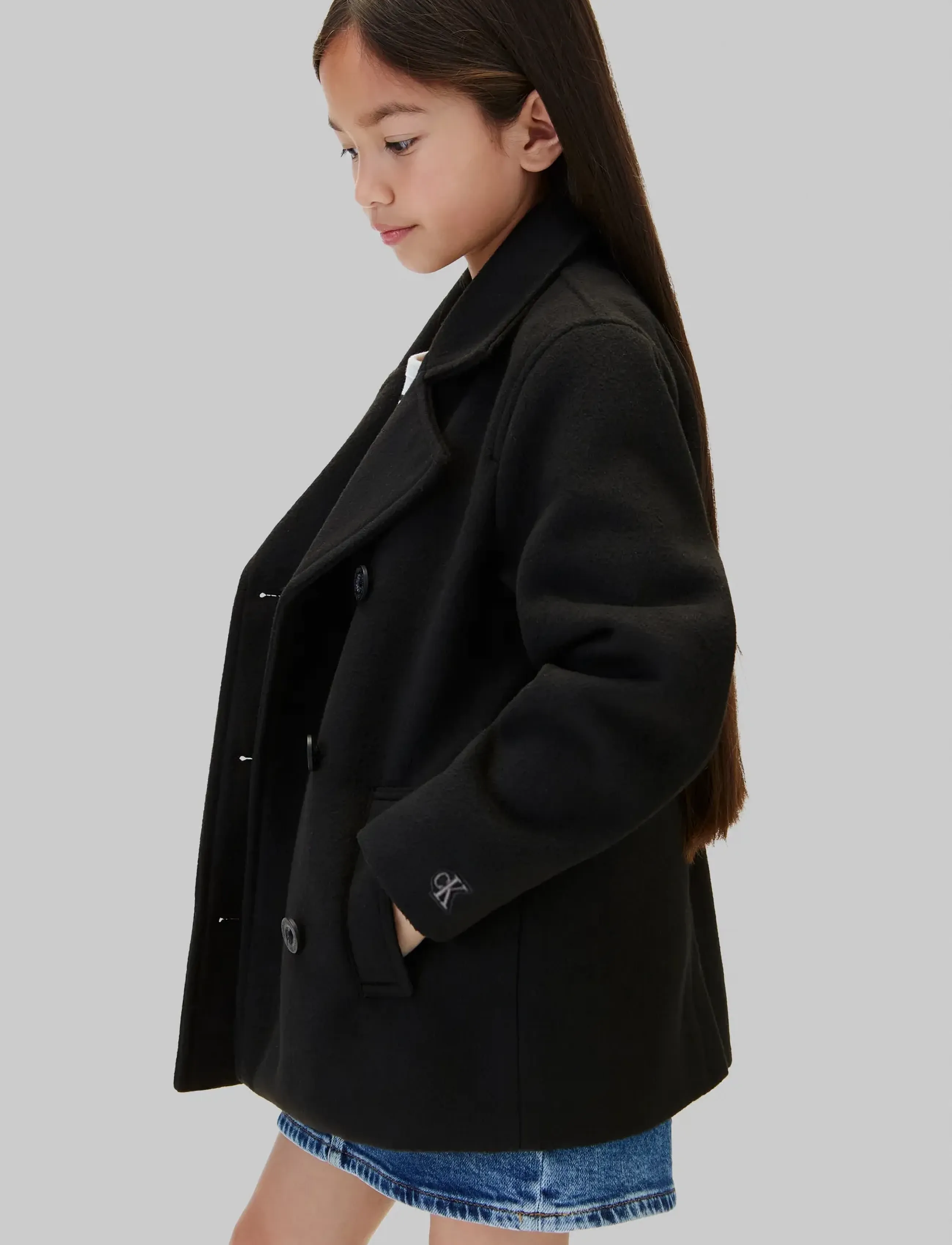 Calvin Klein - WOOL-LIKE PEACOAT - mäntel - pvh black - 4