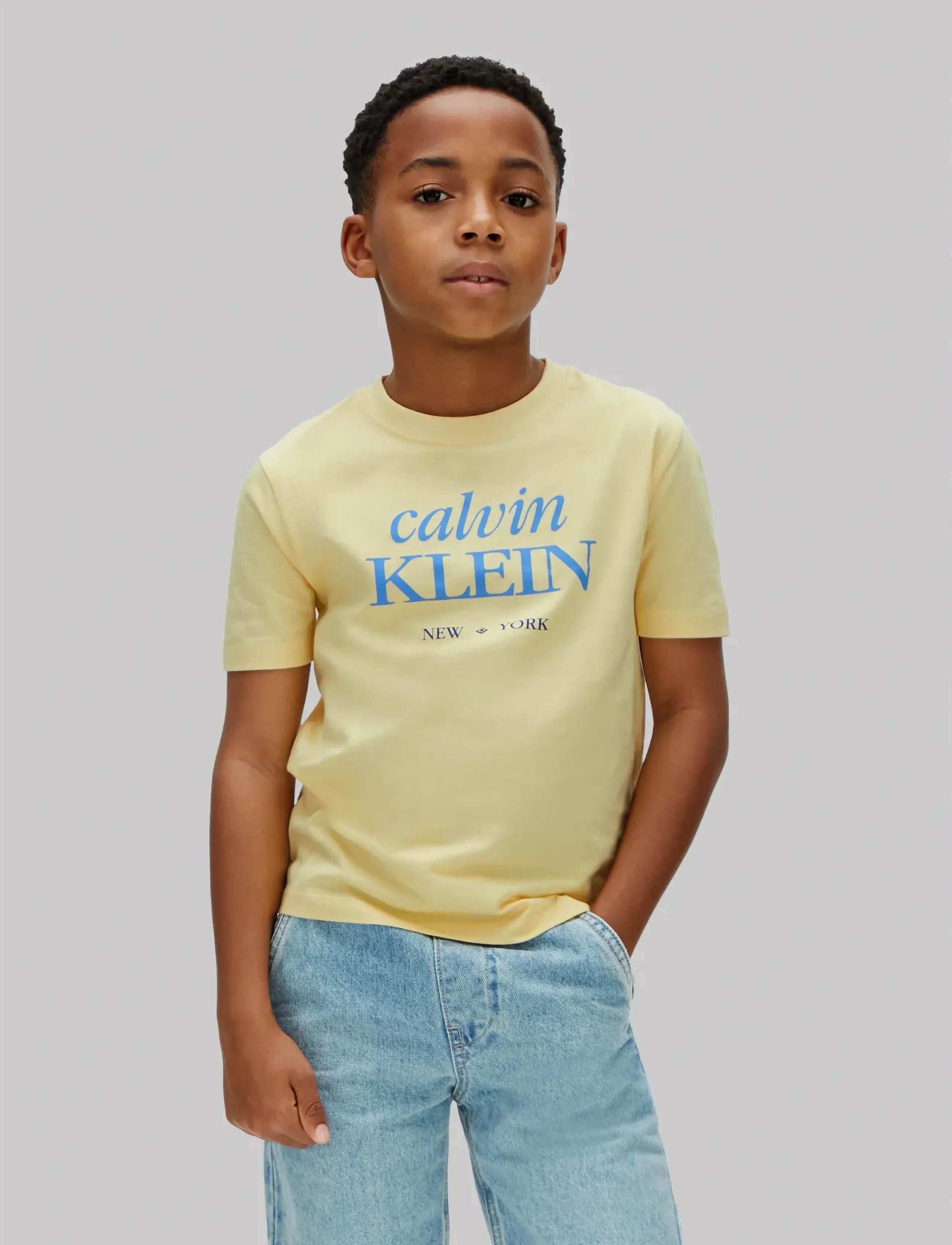 Calvin Klein Logo Ss T-Shirt, 128, Yellow, T-Shirts > Kortærmede, Børn