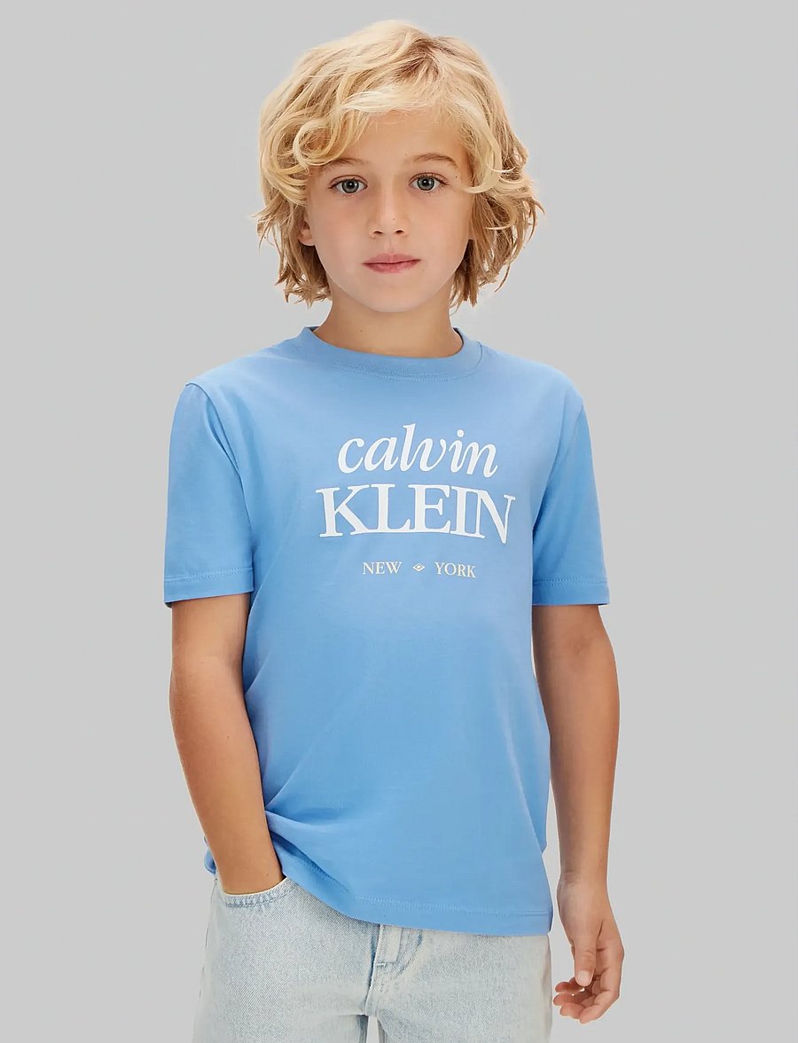 Calvin Klein - LOGO SS T-SHIRT - t-shirts à manches courtes - provence 16-4032 tcx - 0