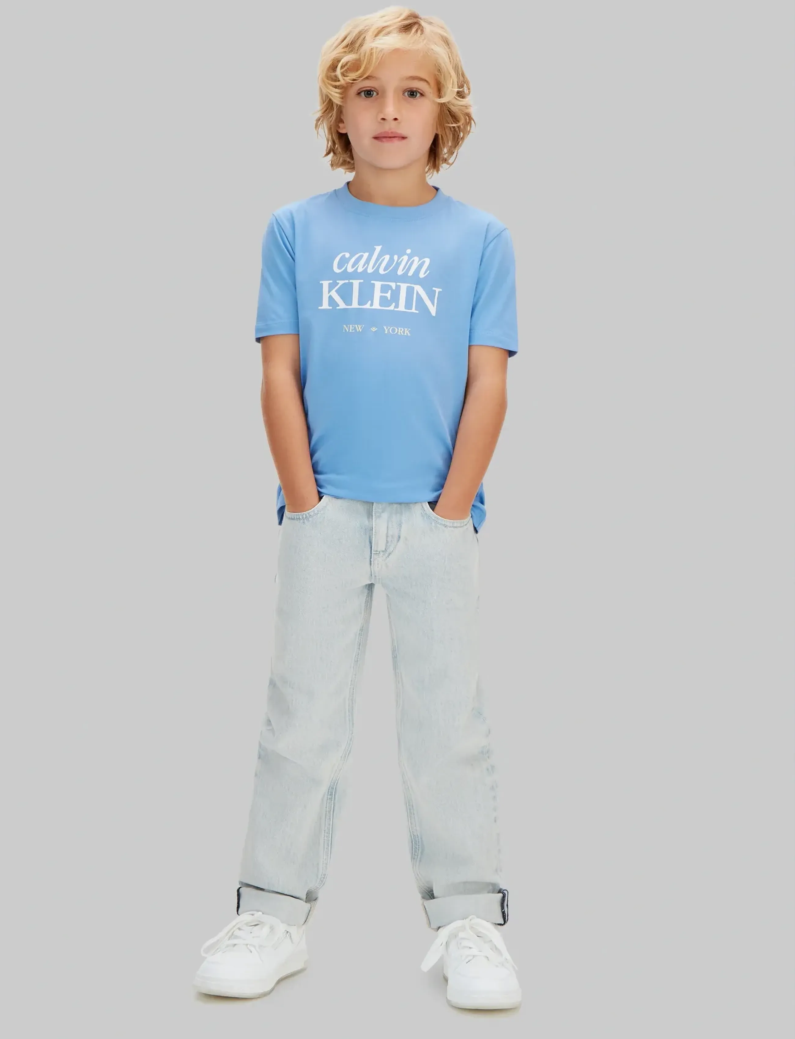 Calvin Klein - LOGO SS T-SHIRT - kortærmede t-shirts - provence 16-4032 tcx - 2