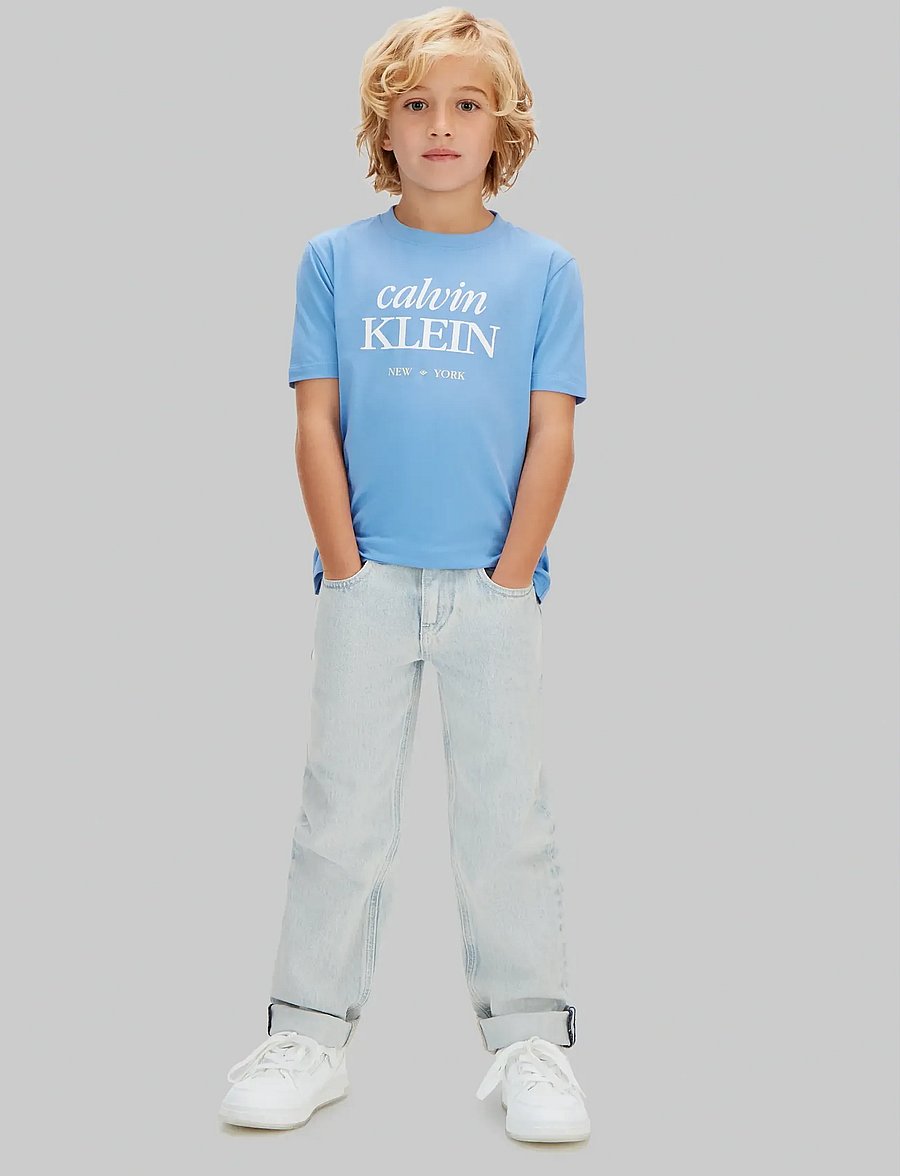 Calvin Klein - LOGO SS T-SHIRT - t-shirts à manches courtes - provence 16-4032 tcx - 2