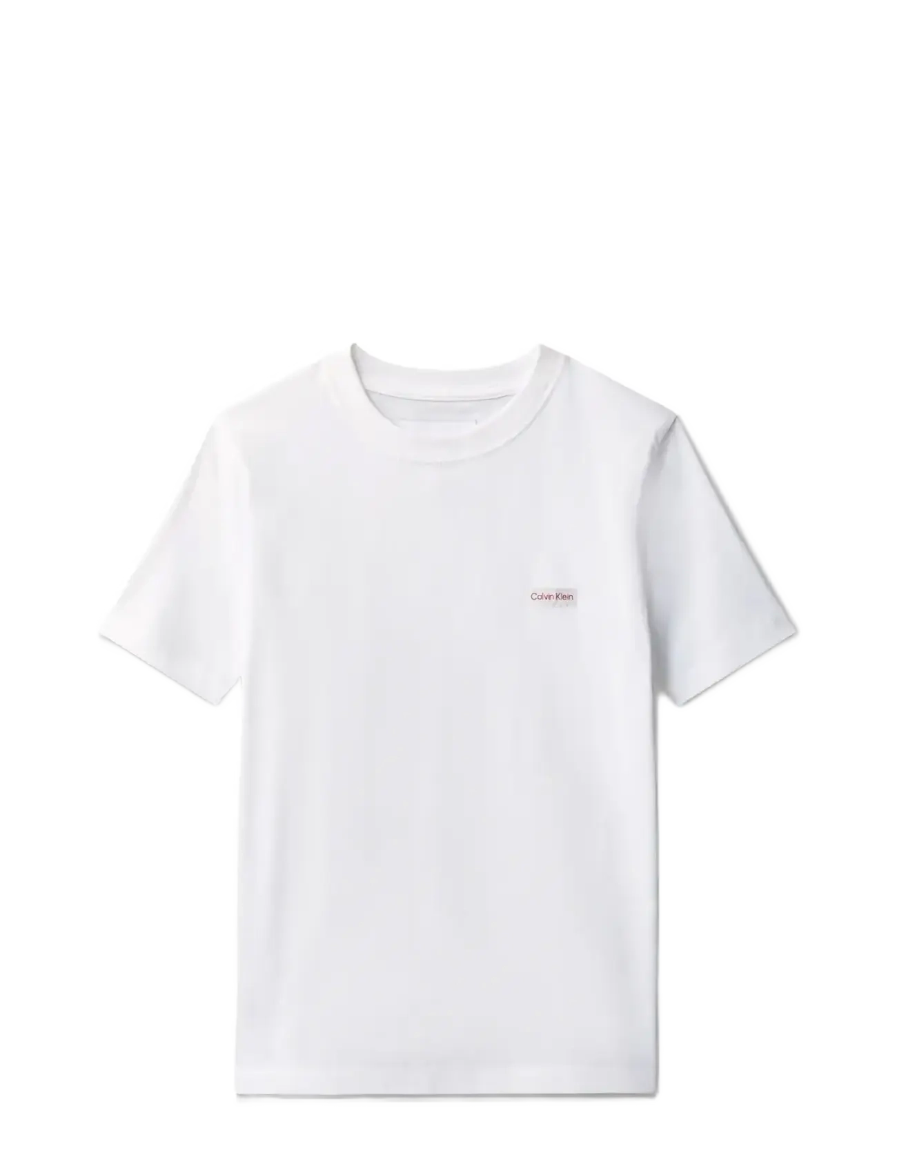 Calvin Klein LOGO LABEL SS T-SHIRT - Tøj - WHITE 11-0601 TCX / white