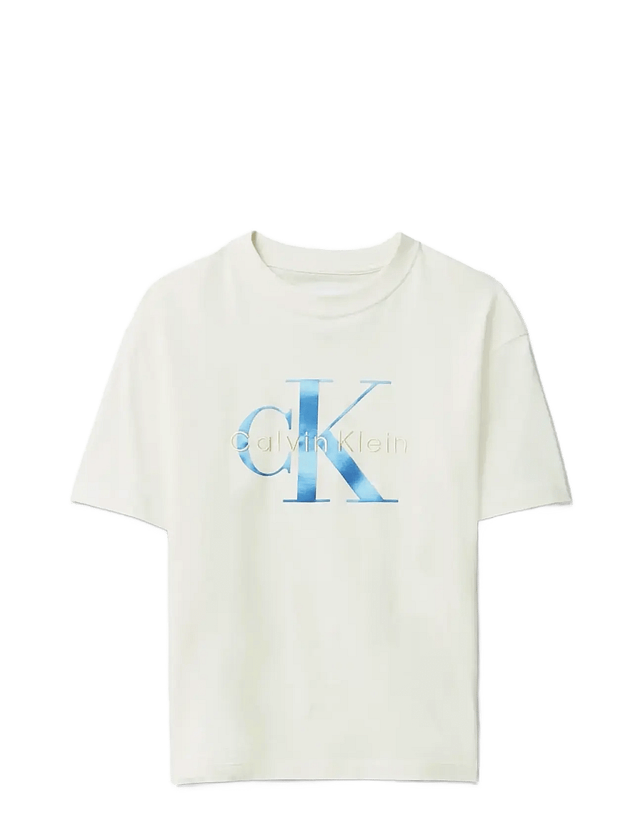 Calvin Klein - MONGRAM LOGO SS T-SHIRT - kurzärmelige - vanilla ice 11-0104 tcx - 1