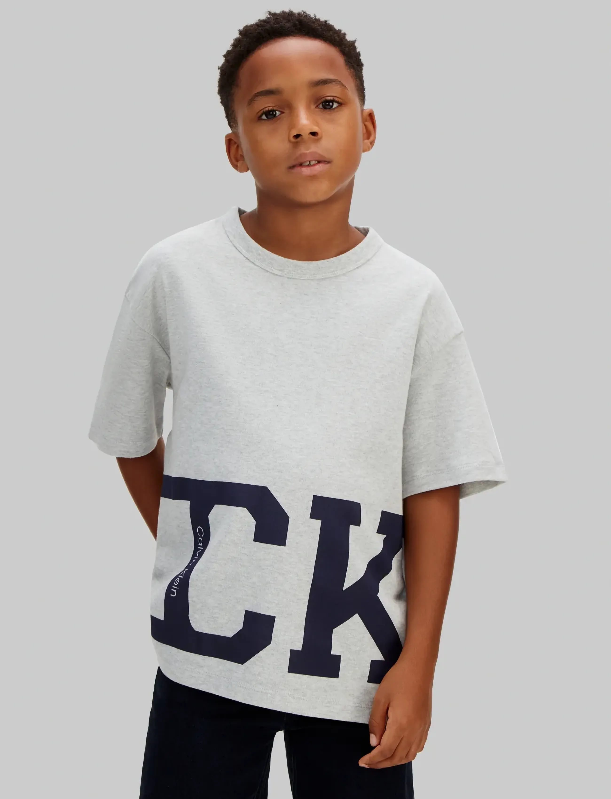 Calvin Klein VARSITY SS T-SHIRT - Tops - 1-LTEGREYHT / grey