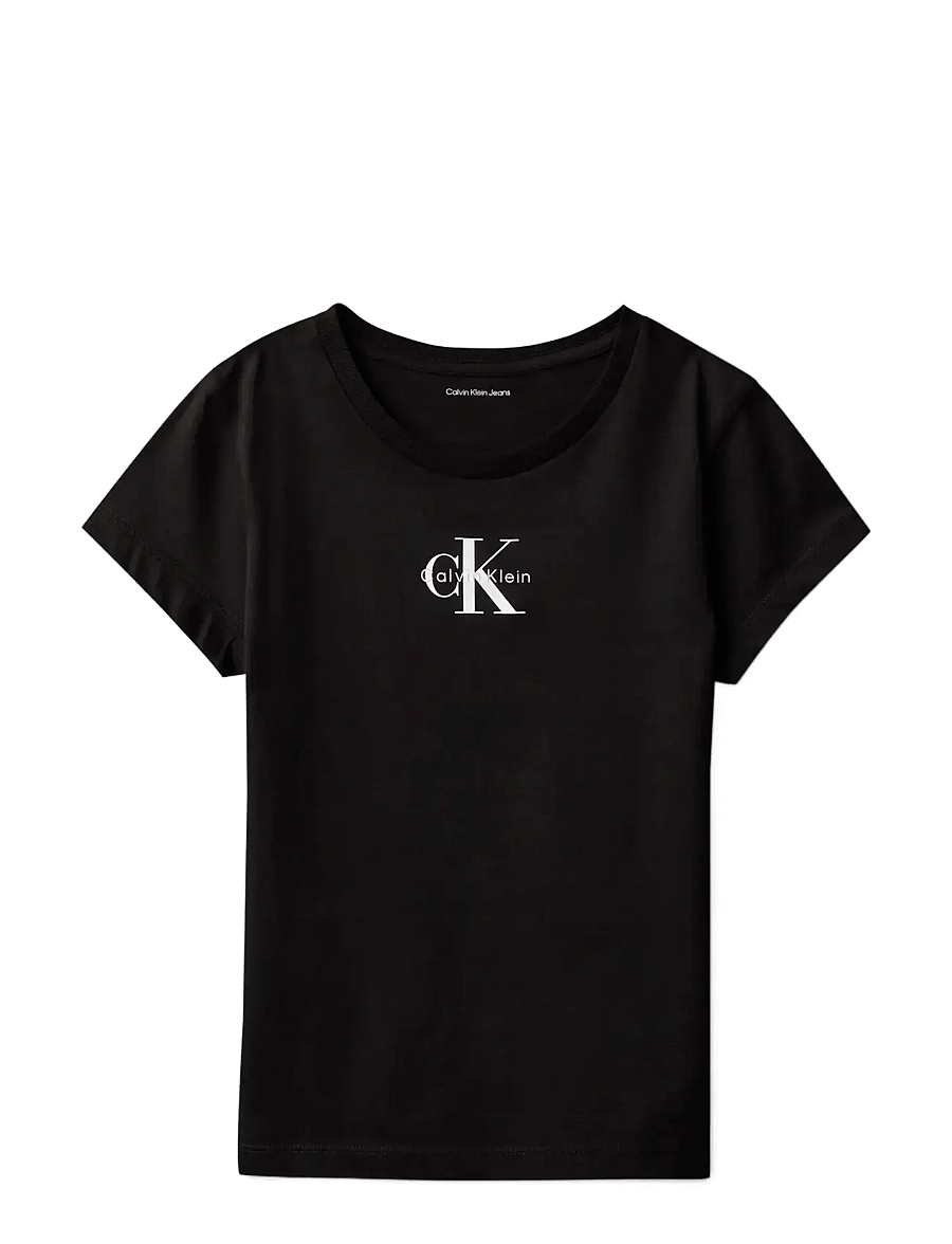 Calvin Klein - MICRO MONOGRAM TOP - kortærmede t-shirts - 1716 black - 1