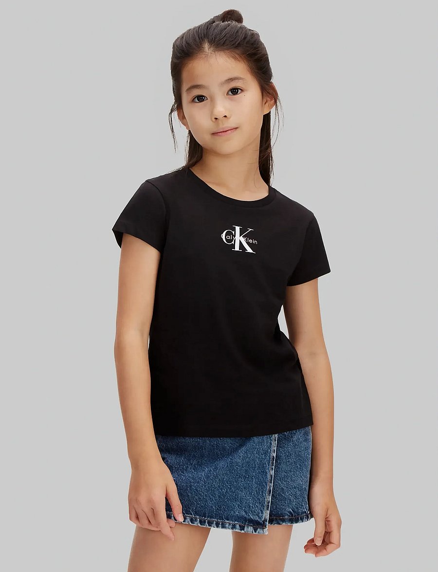 Calvin Klein - MICRO MONOGRAM TOP - kortærmede t-shirts - 1716 black - 0