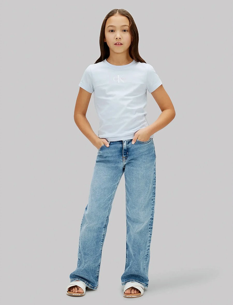 Calvin Klein - MICRO MONOGRAM TOP - kortærmede t-shirts - halogen blue 13-3920 tcx - 2