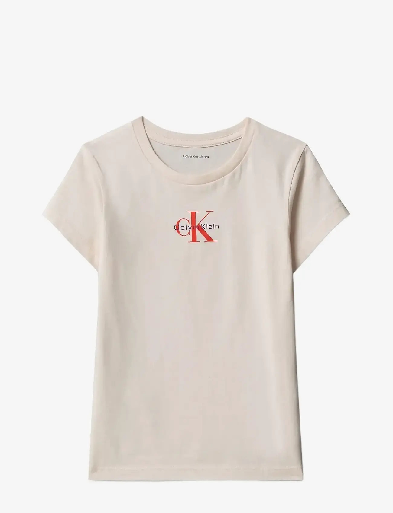 Calvin Klein - MICRO MONOGRAM TOP - lühikeste varrukatega t-särgid - pearl 12-1304 tcx - 1