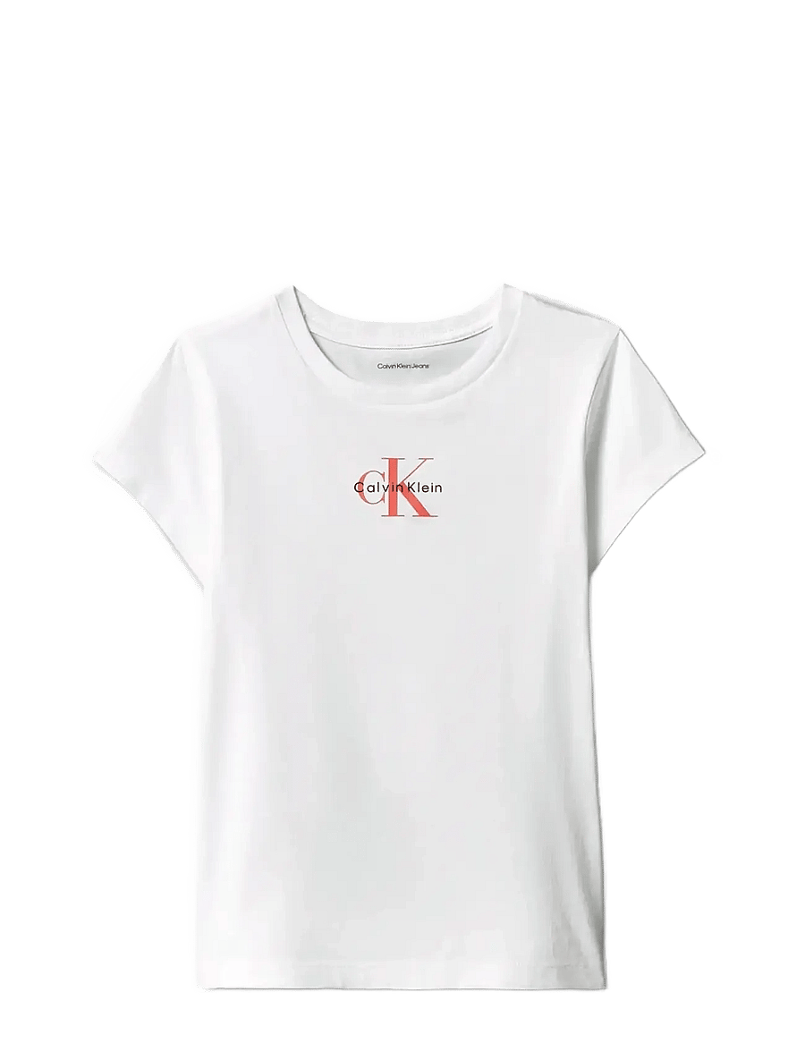 Calvin Klein - MICRO MONOGRAM TOP - kurzärmelige - white 11-0601 tcx - 1