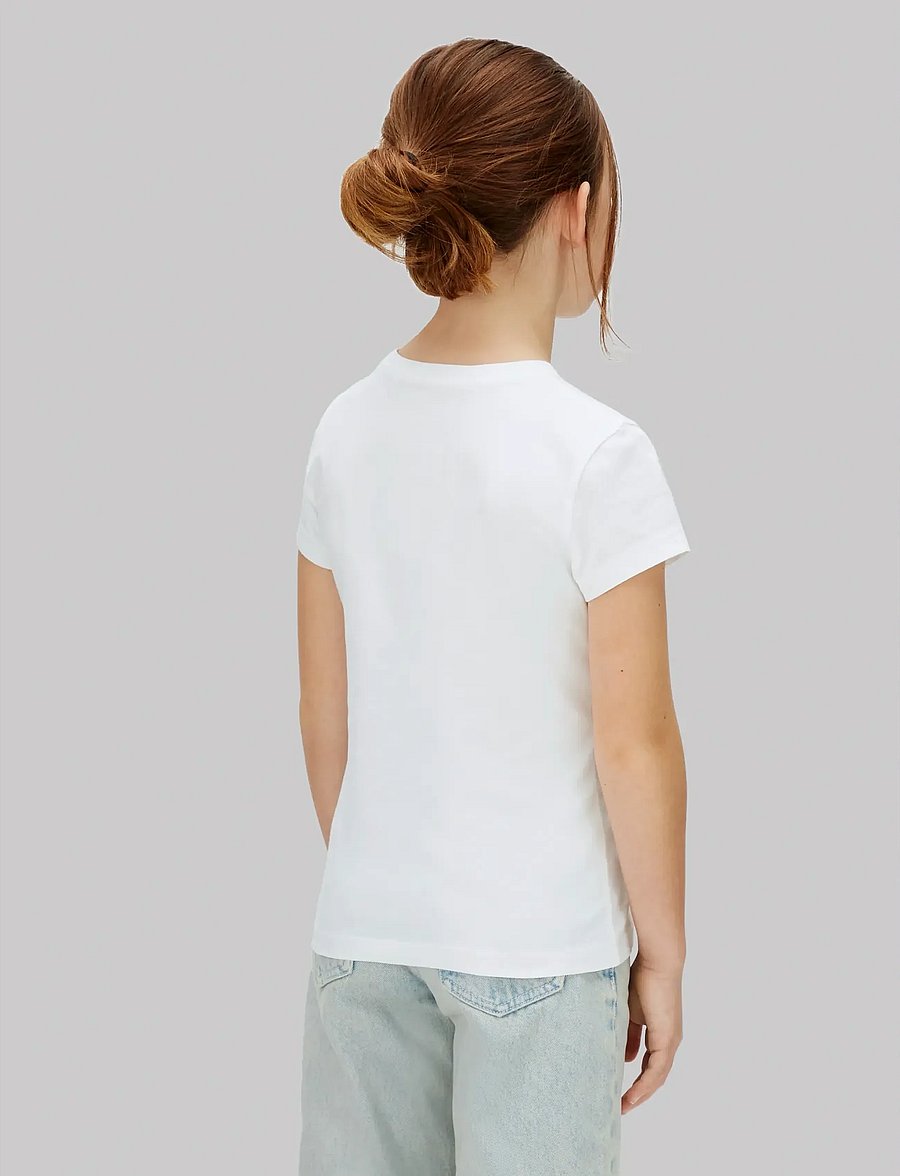 Calvin Klein - MICRO MONOGRAM TOP - kurzärmelige - white 11-0601 tcx - 3