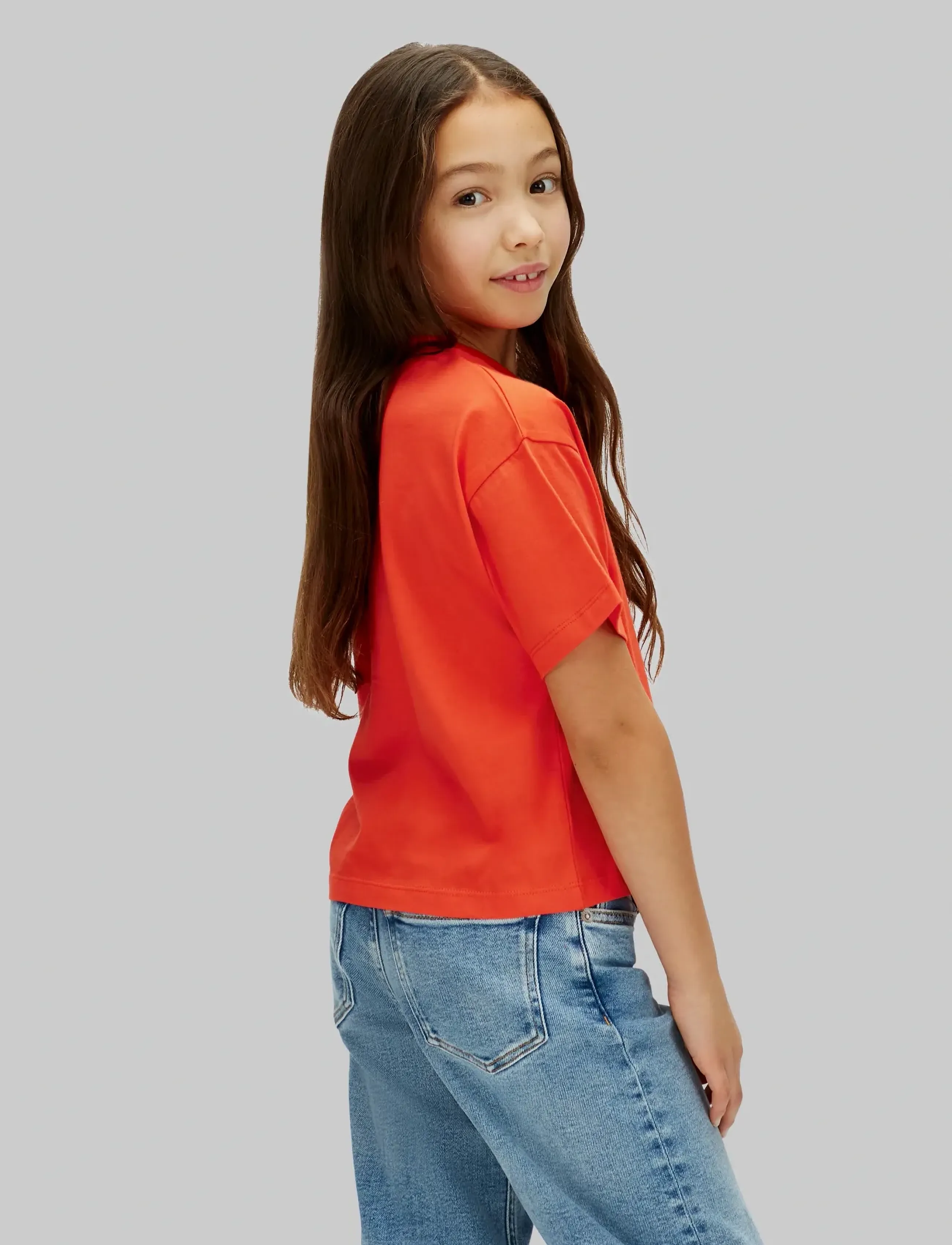 Calvin Klein - CK LOGO BOXY T-SHIRT - kortærmede t-shirts - orange.com 18-1561 tcx - 3