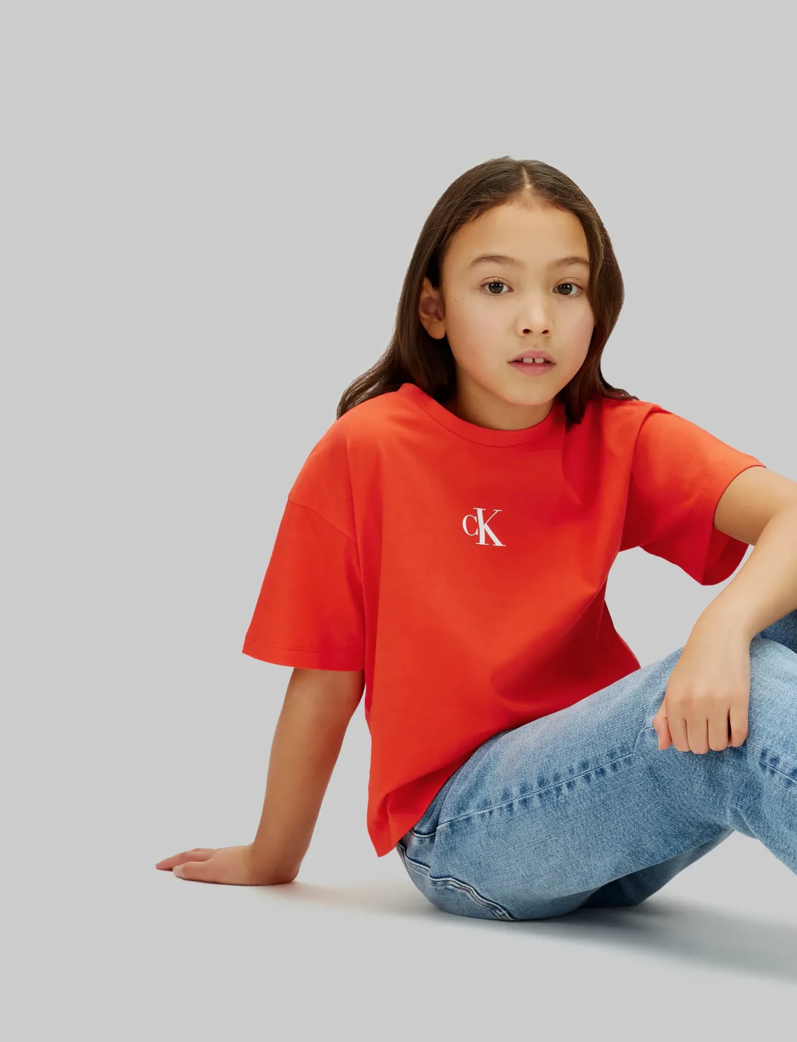 Calvin Klein - CK LOGO BOXY T-SHIRT - kortærmede t-shirts - orange.com 18-1561 tcx - 4