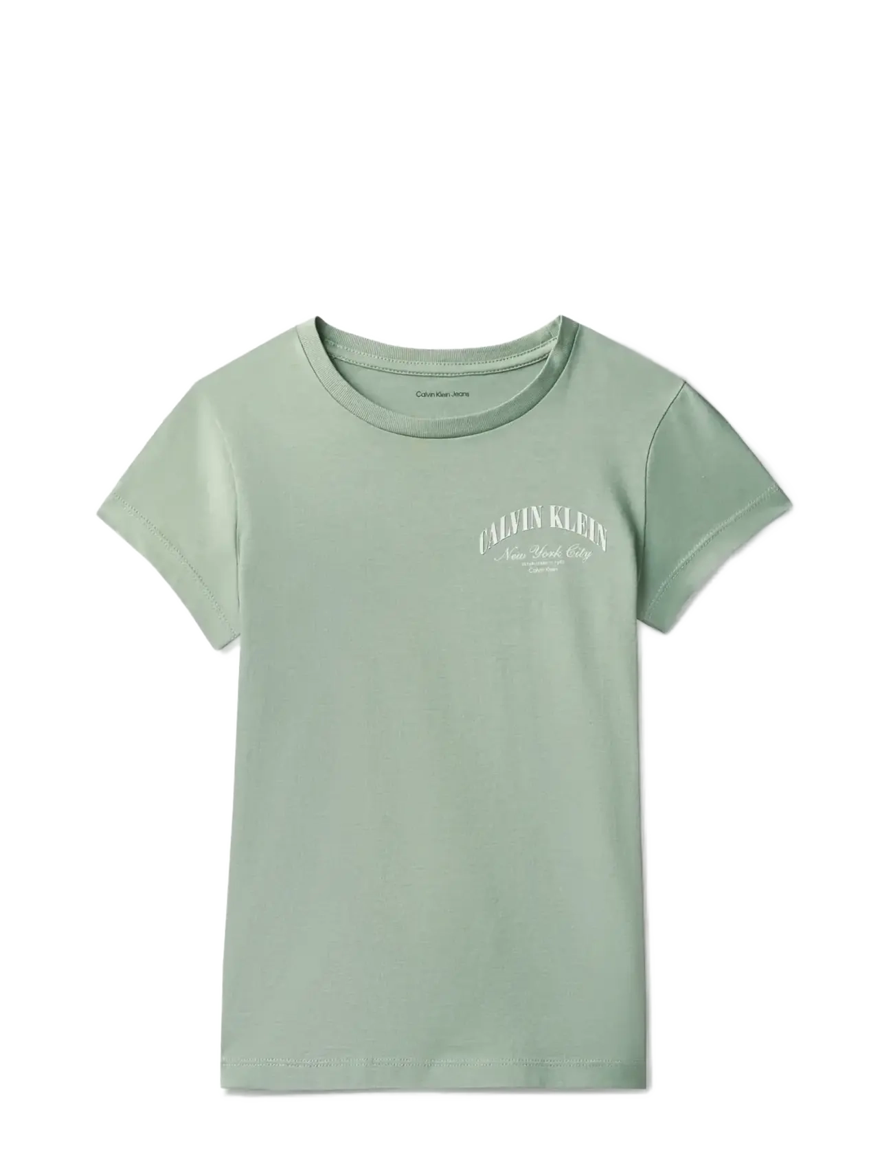 Calvin Klein CK LEFT CHEST SLIM FIT SS TEE - Oberteile & T-Shirts - JADEITE 16-5304 TCX / green