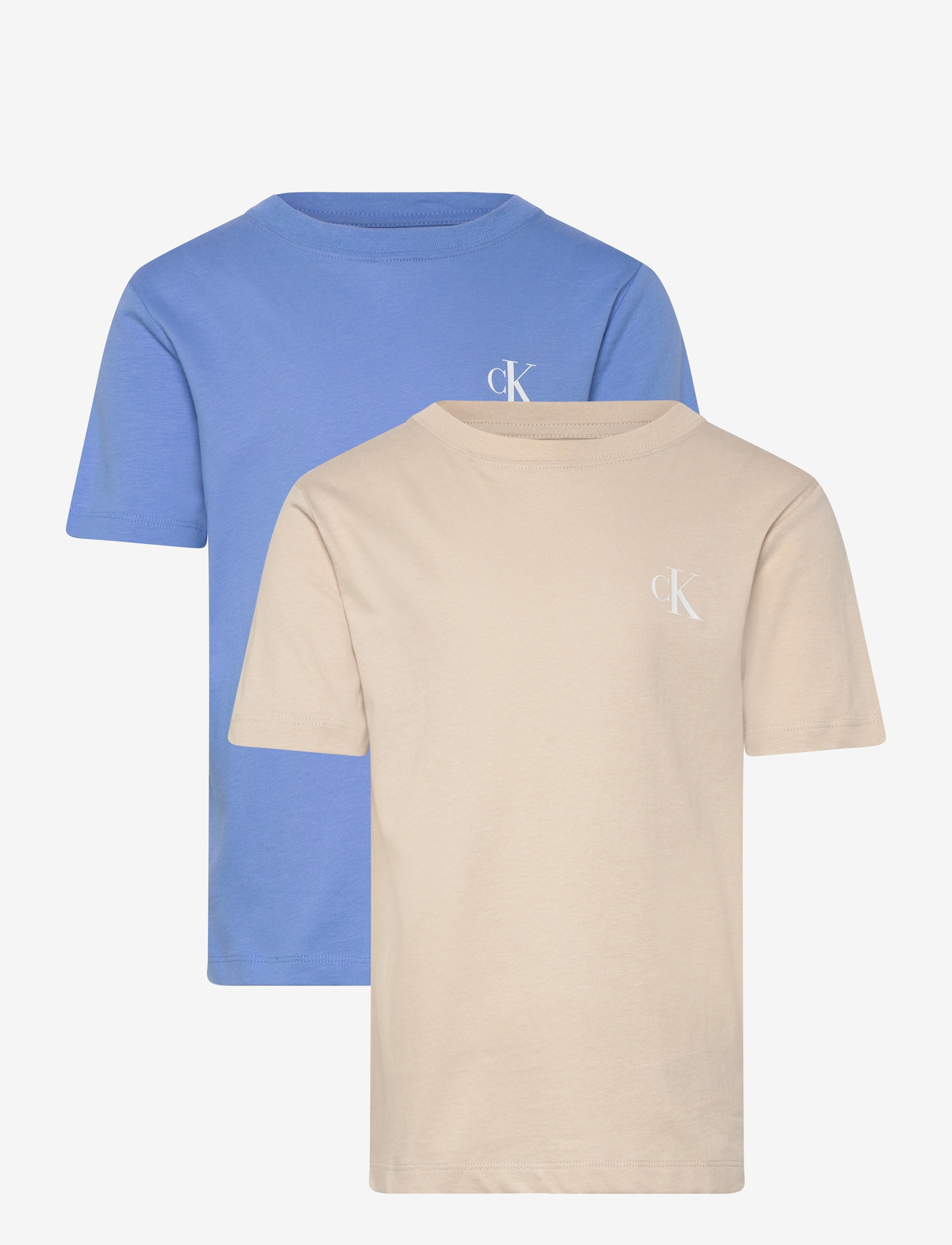 Calvin Klein - 2-PACK MONOGRAM TOP - lühikeste varrukatega t-särgid - oatmeal 13-0401 tcx - 1