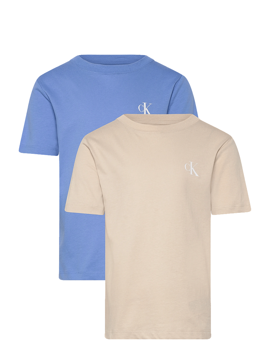 Calvin Klein - 2-PACK MONOGRAM TOP - kurzärmelige - oatmeal 13-0401 tcx - 1