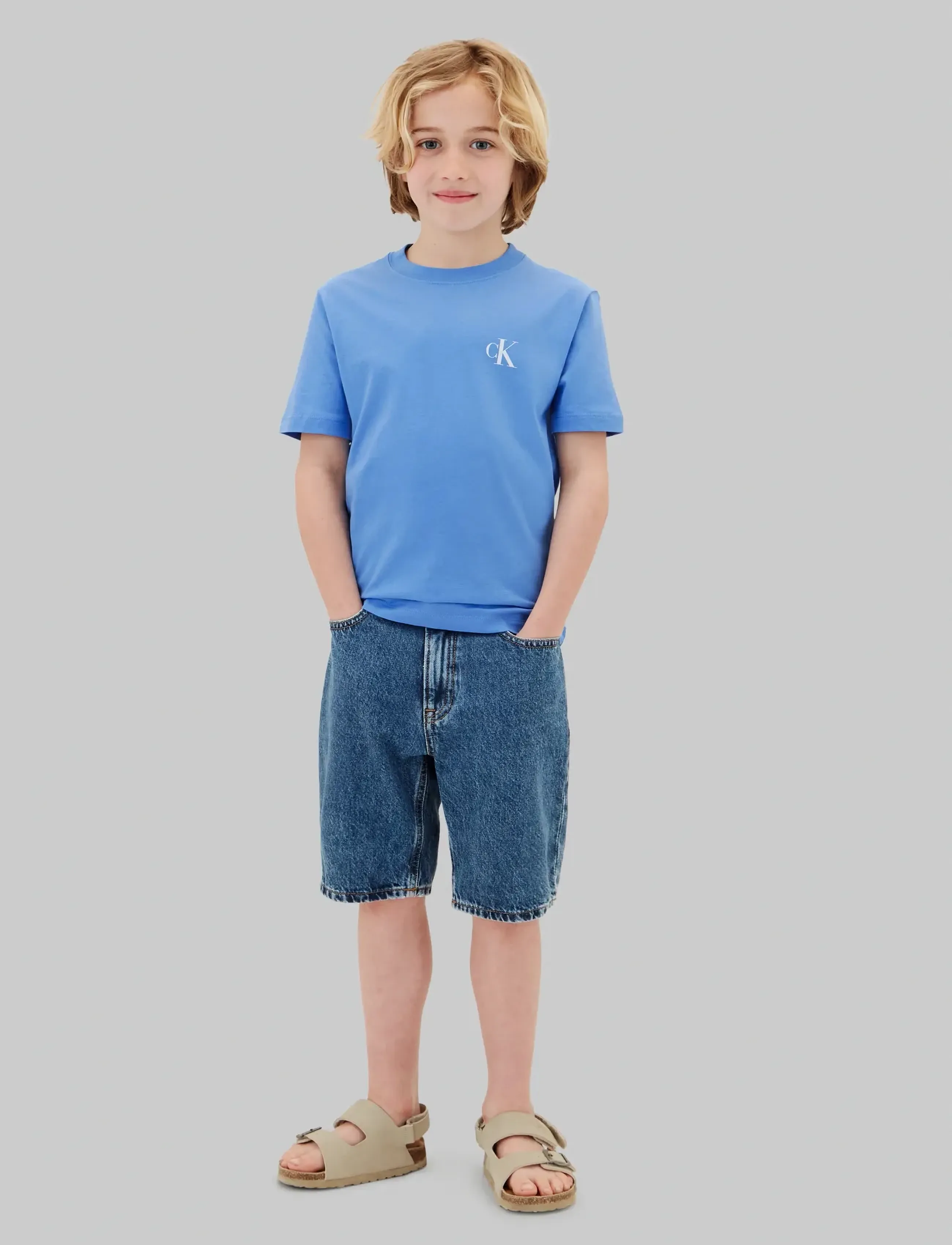 Calvin Klein 2-PACK MONOGRAM TOP - Oberteile - OATMEAL 13-0401 TCX / blue