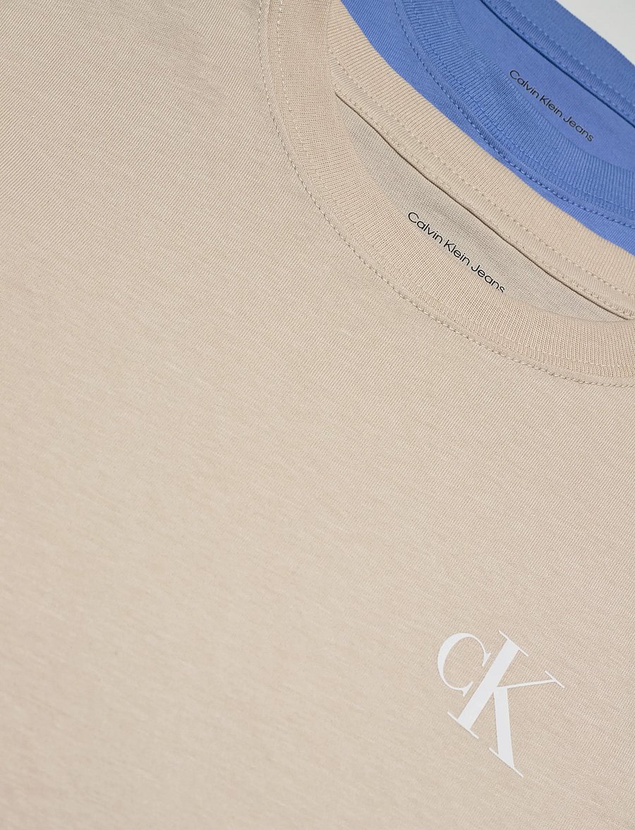 Calvin Klein - 2-PACK MONOGRAM TOP - kurzärmelige - oatmeal 13-0401 tcx - 5