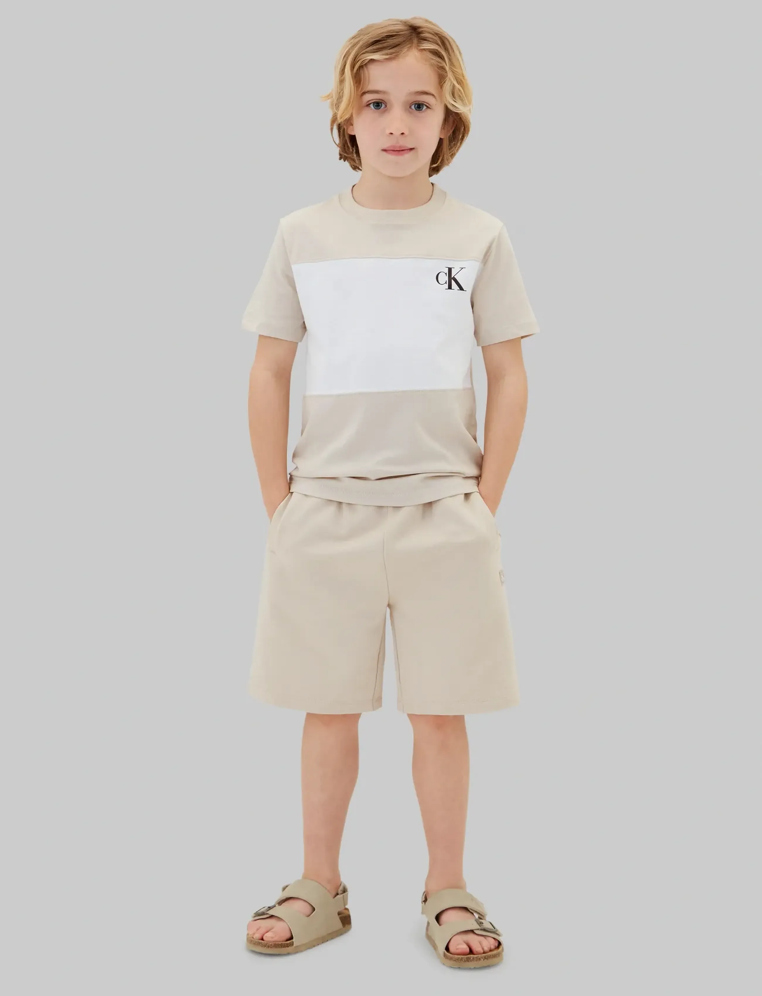 Calvin Klein - COLOR BLOCK 2-P T-SHIRTS - kortærmede t-shirts - oatmeal 13-0401 tcx - 2