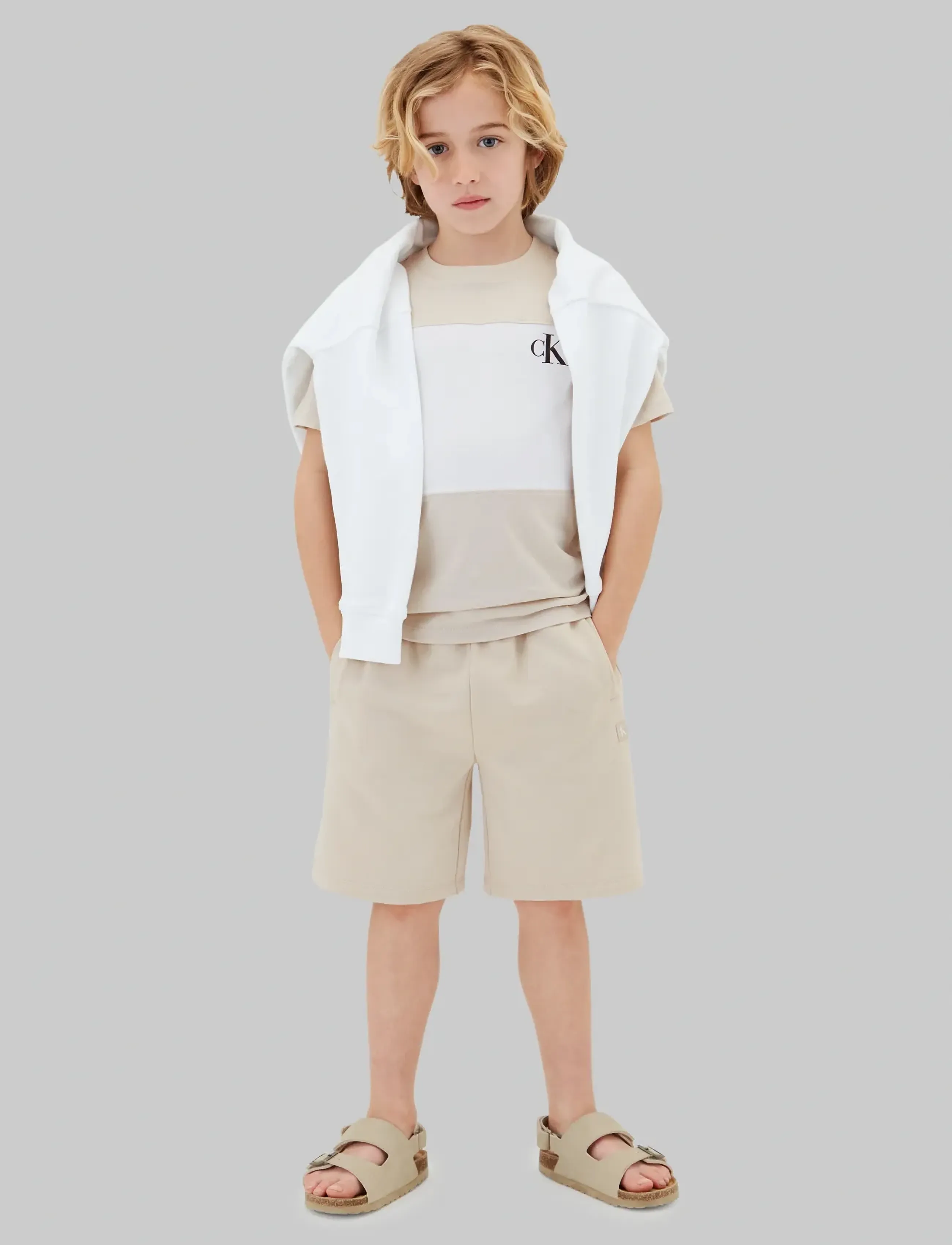 Calvin Klein - COLOR BLOCK 2-P T-SHIRTS - kortærmede t-shirts - oatmeal 13-0401 tcx - 4
