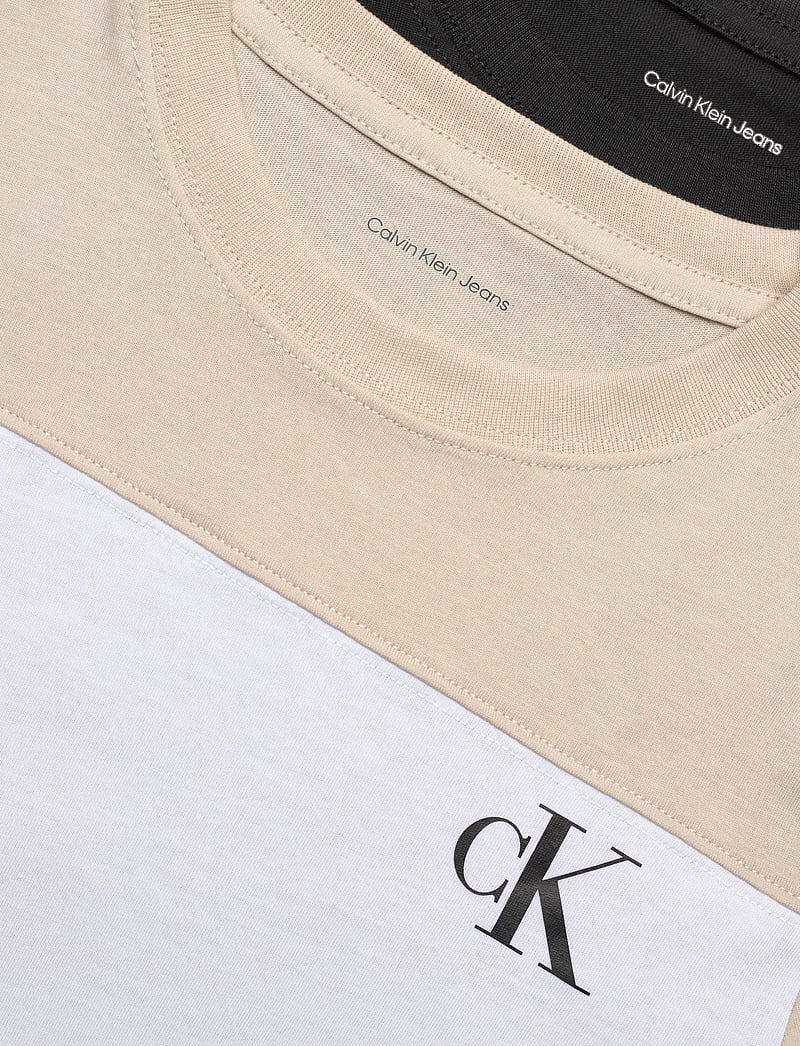 Calvin Klein - COLOR BLOCK 2-P T-SHIRTS - lühikeste varrukatega t-särgid - oatmeal 13-0401 tcx - 1