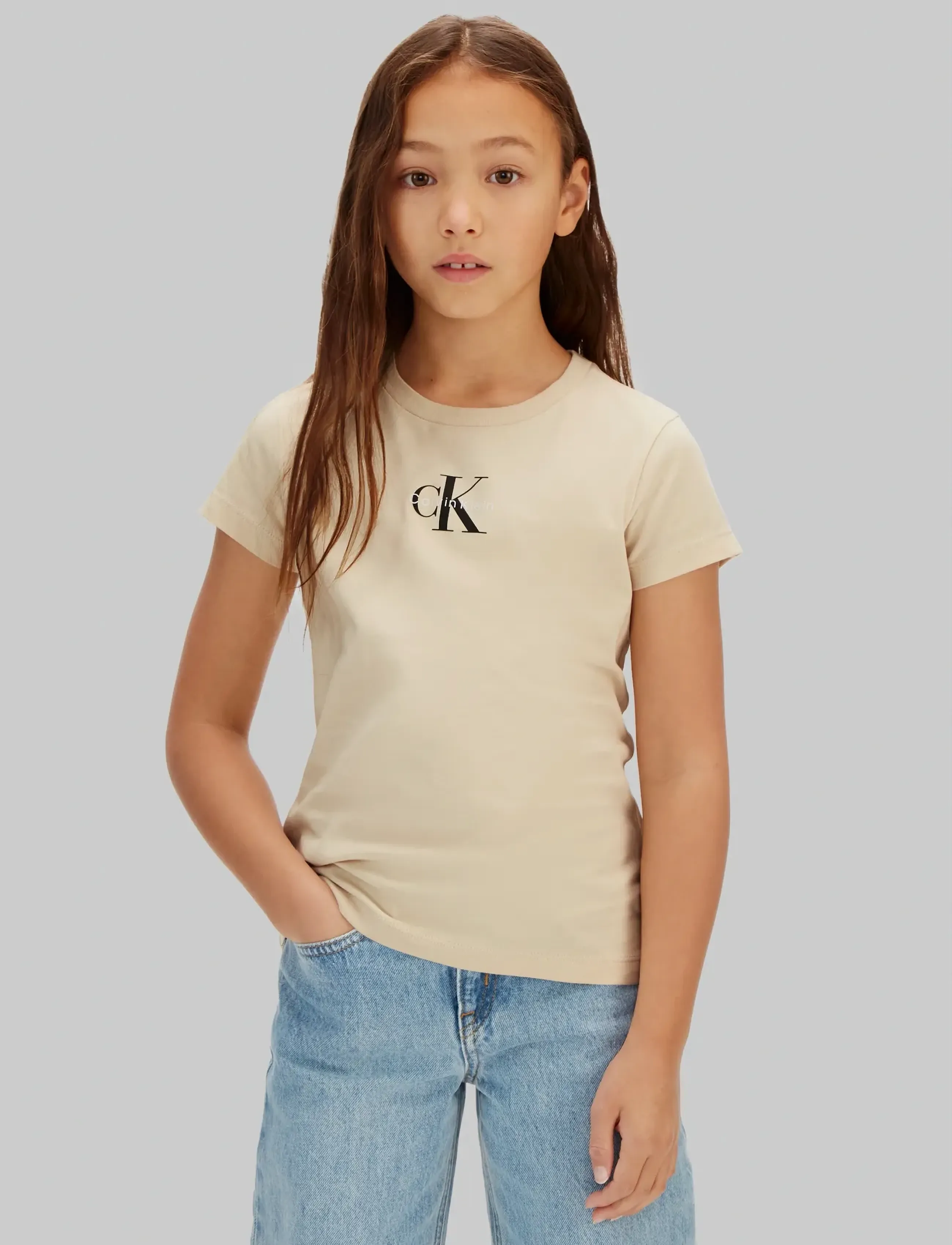 Calvin Klein CK 2PK TEE - Kurzärmelige - OATMEAL 13-0401TCX / cream