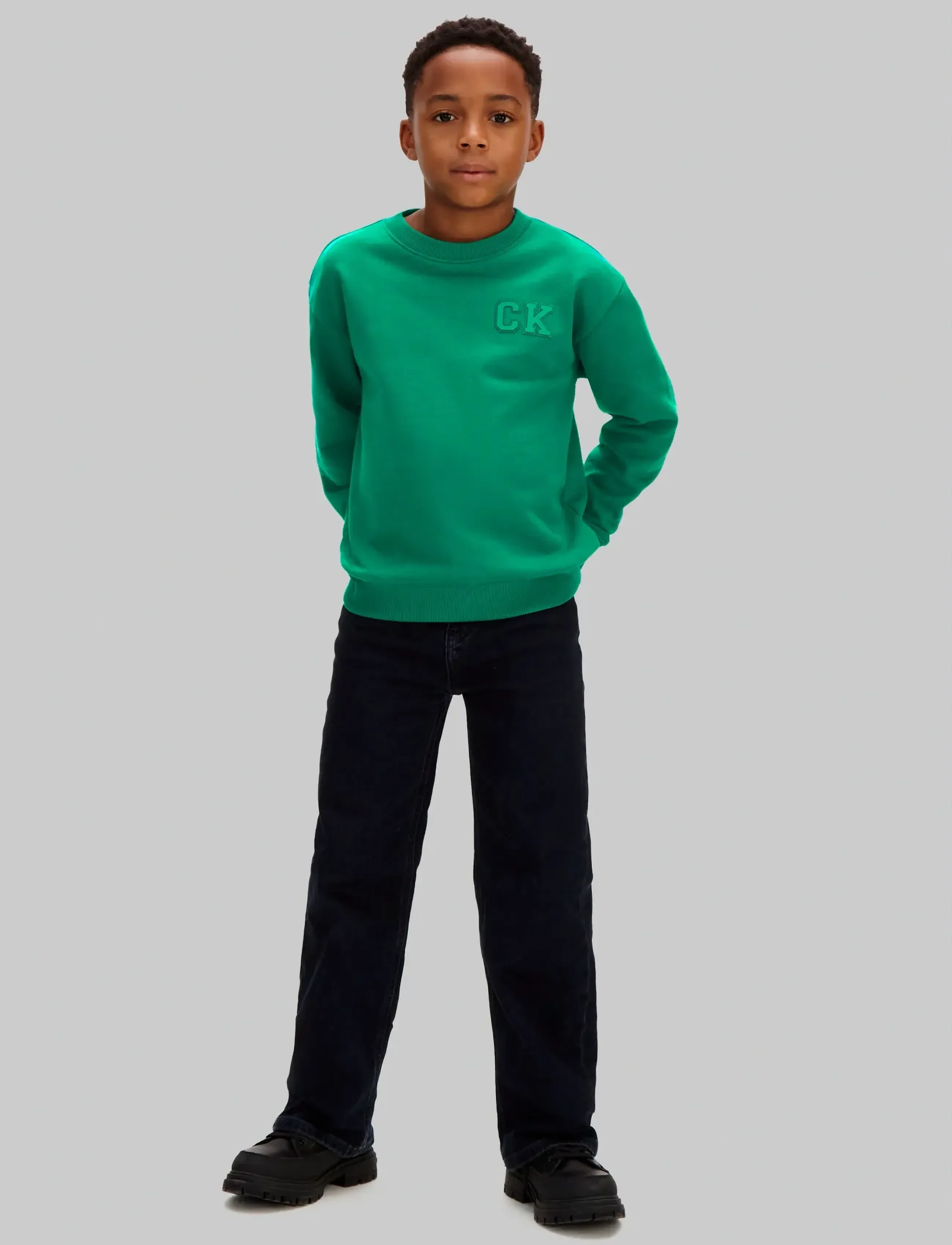 Calvin Klein - RELAXED CREWNECK - sweatshirts - lush meadow 18-5845 tcx - 2