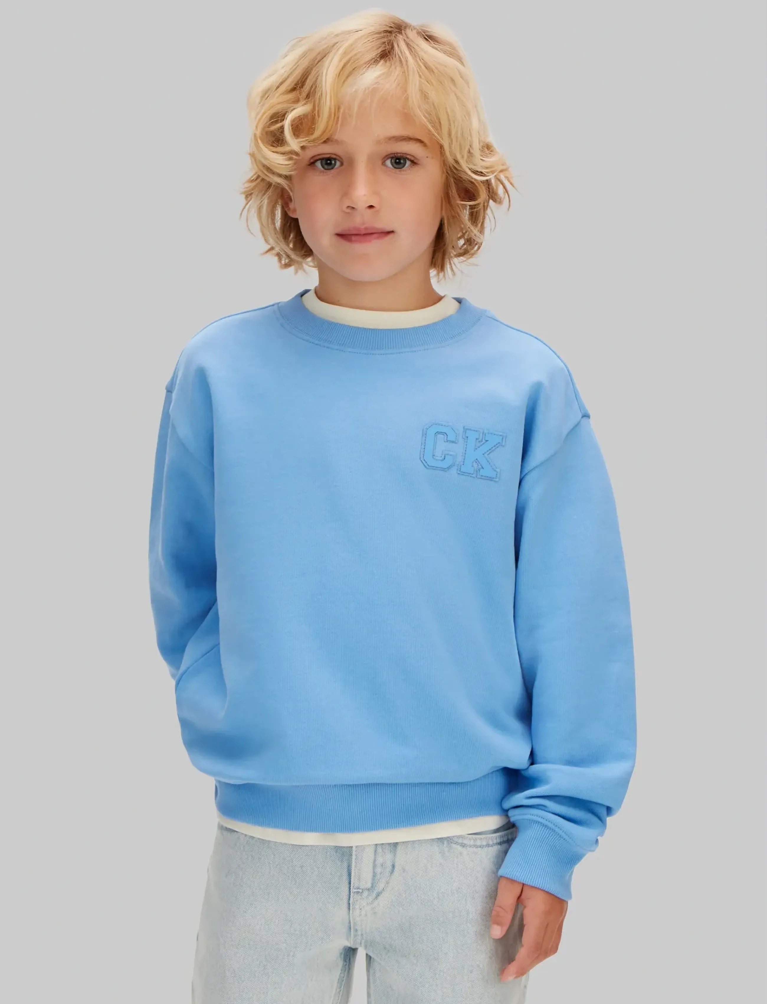 Calvin Klein RELAXED CREWNECK - Tops - PROVENCE 16-4032 TCX / blue