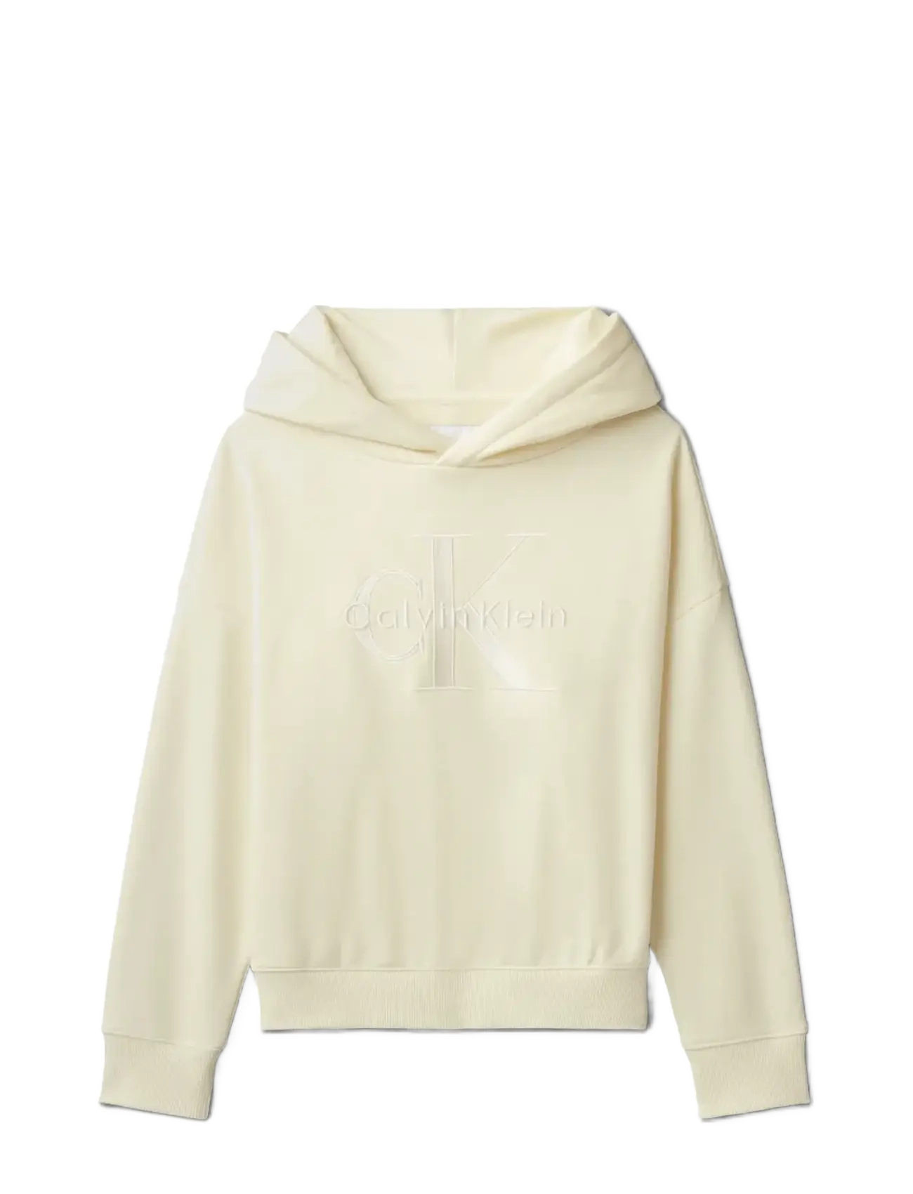 Calvin Klein MONO LOGO HOODIE - Teismelised 140-176 - VANILLA ICE 11-0104 TCX / yellow