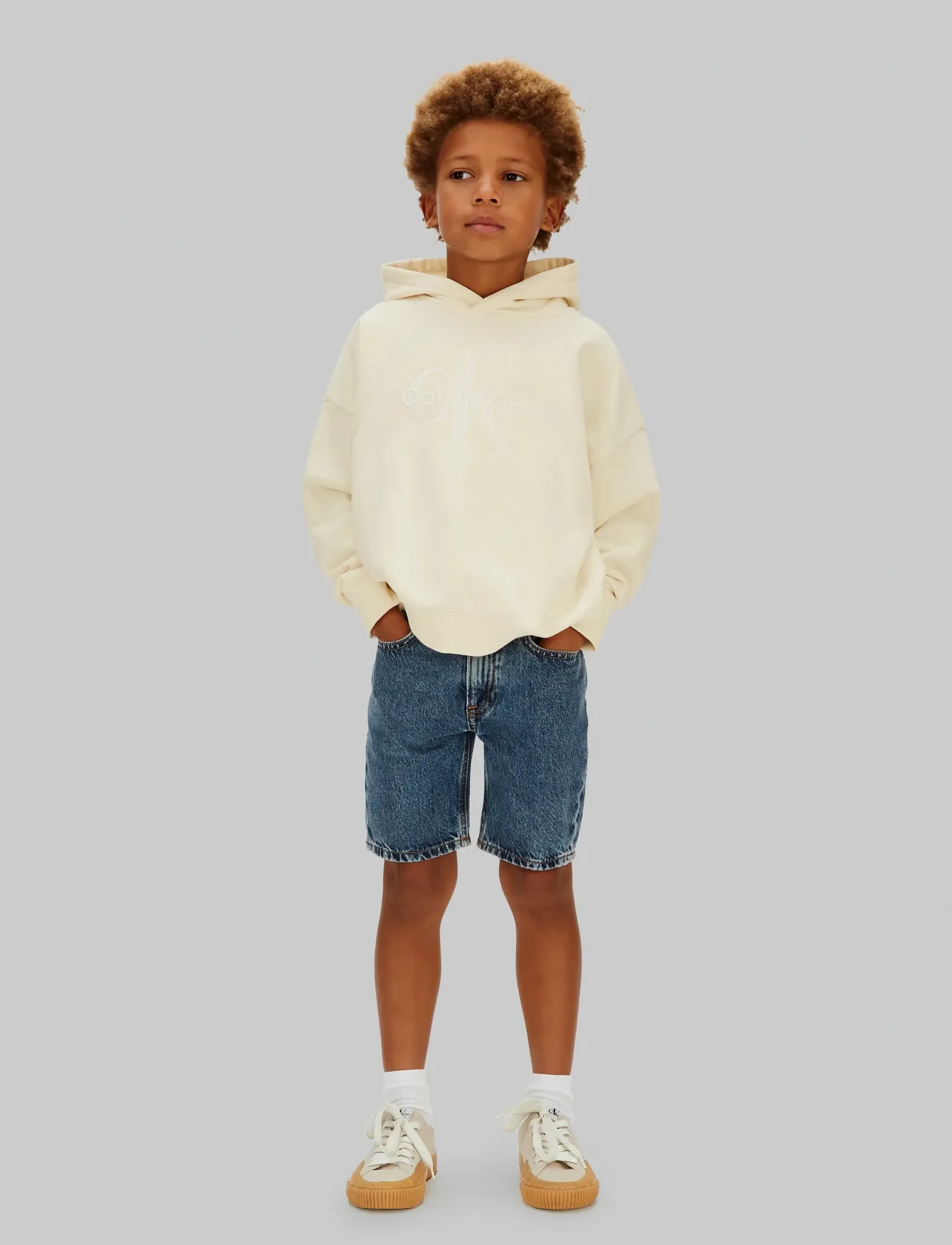 Calvin Klein MONO LOGO HOODIE - Overdele - VANILLA ICE 11-0104 TCX / yellow