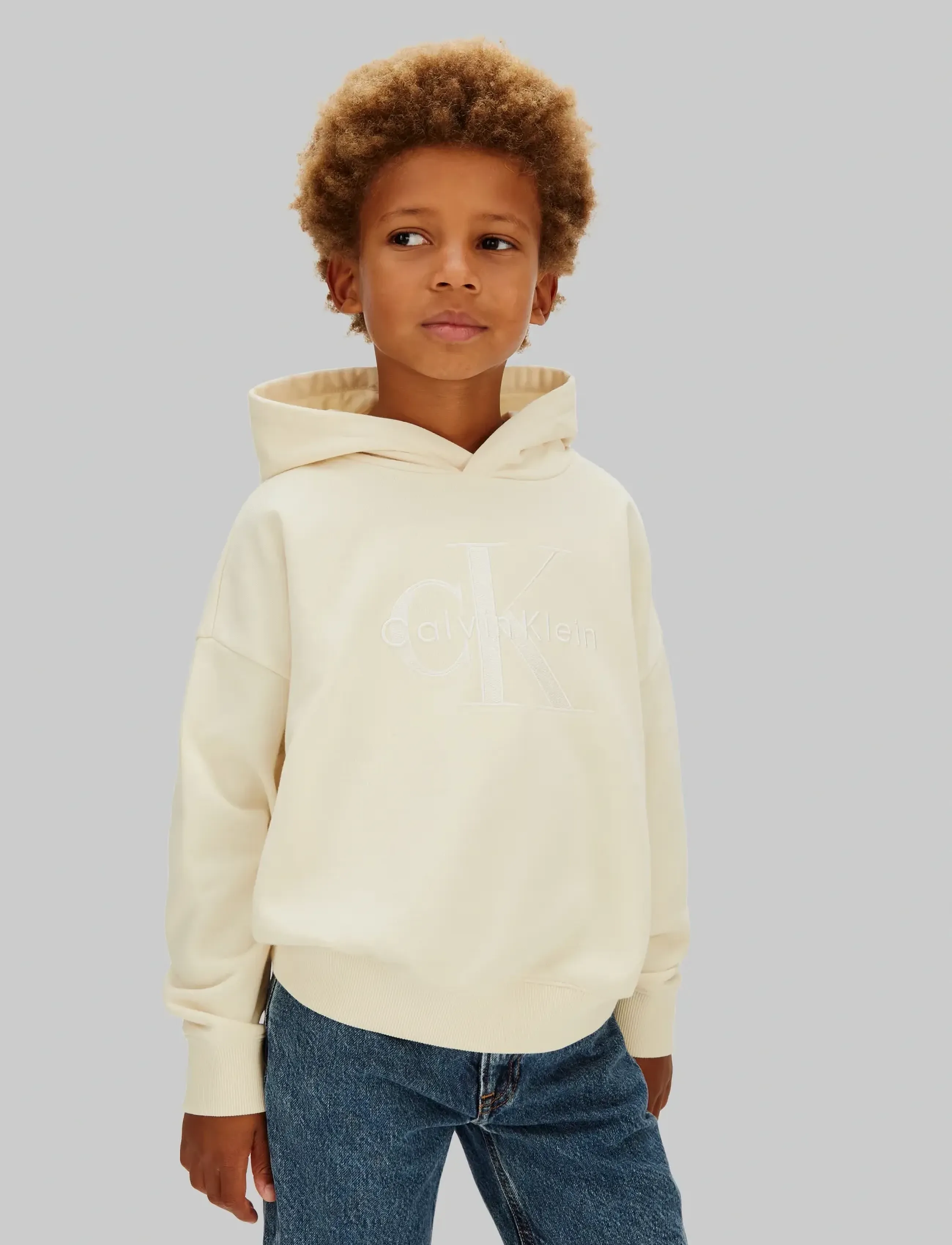 Calvin Klein - MONO LOGO HOODIE - hættetrøjer - vanilla ice 11-0104 tcx - 2