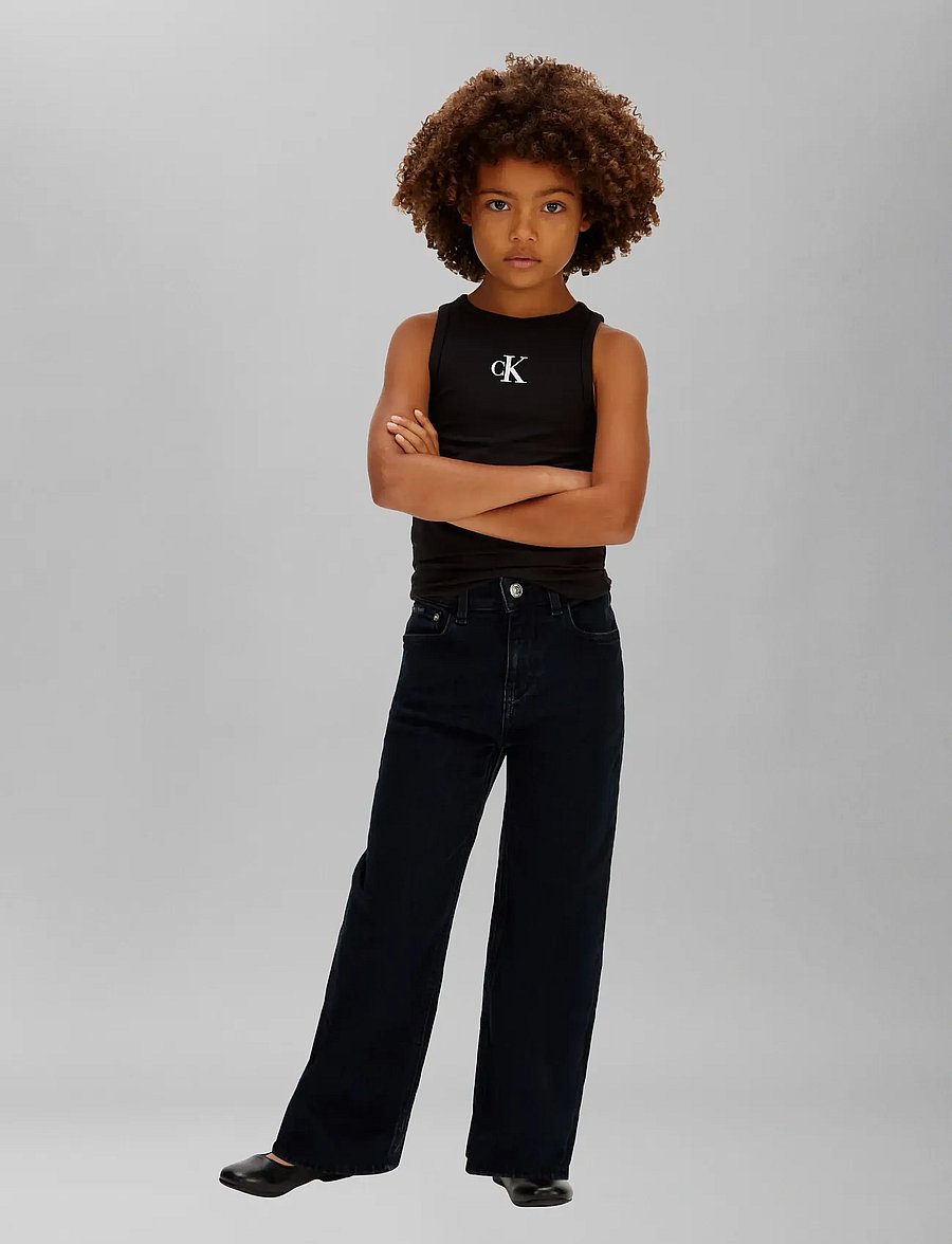 Calvin Klein - CK LOGO TANK TOP - tanktops - pvh black - 0