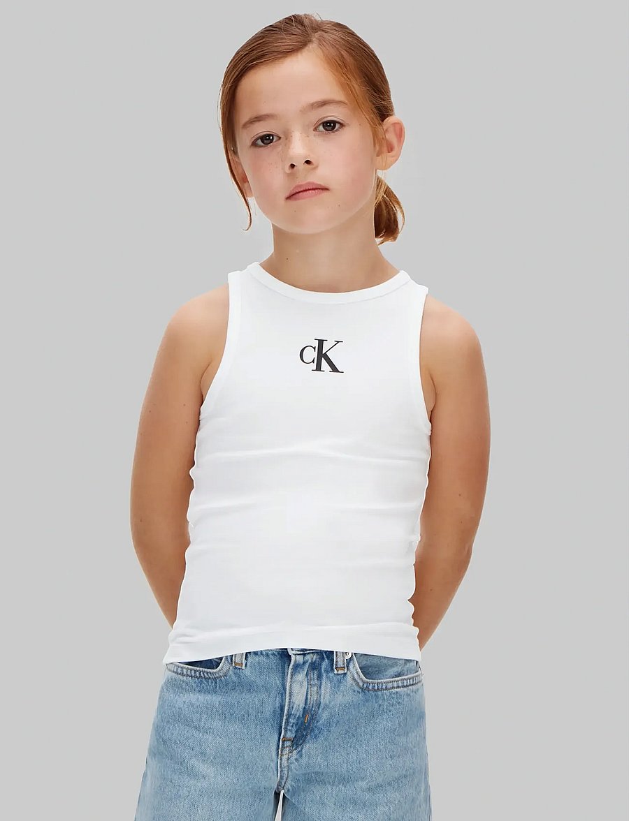 Calvin Klein - CK LOGO TANK TOP - tanktops - white 11-0601 tcx - 0