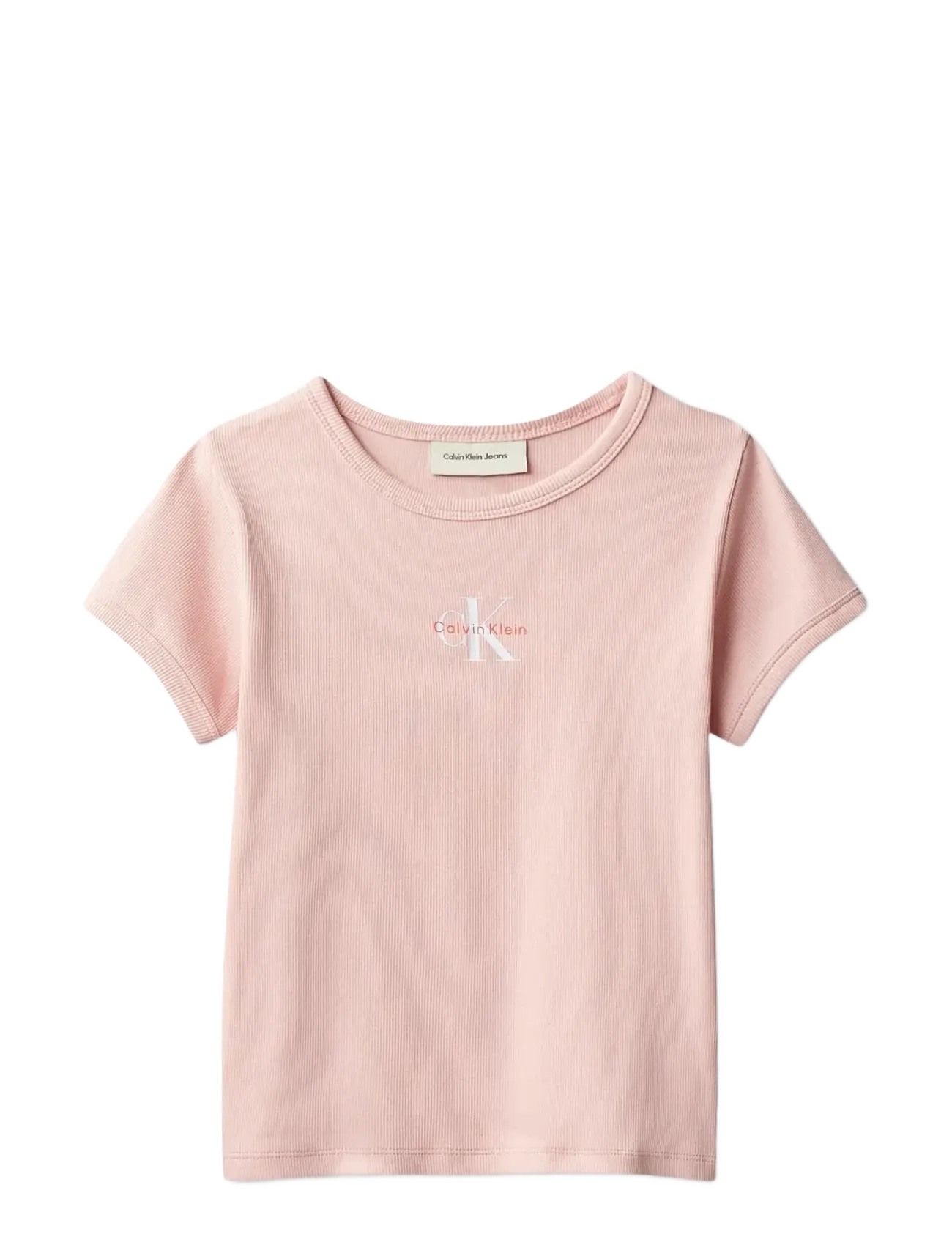 Calvin Klein MONOLOGO RIB BABY TEE - Tøj - QUARTZ PINK / pink/rose