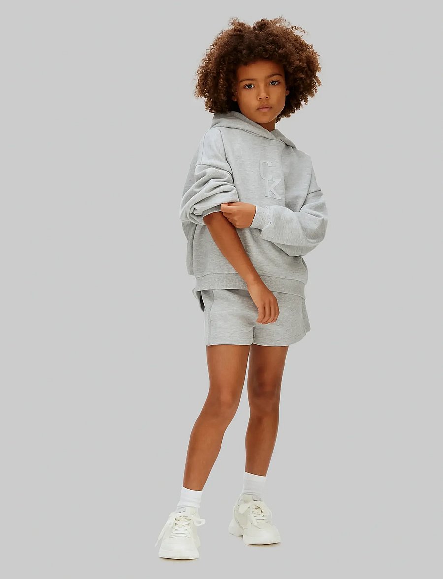 Calvin Klein - CK HOODED SWEATSHIRT - kapuutsiga pusad - 3-lt grey heather - 0