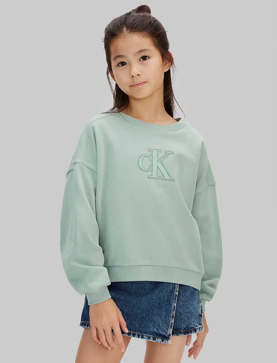 Calvin Klein - CK CREWNECK SWEATSHIRT - sweatshirts - jadeite 16-5304 tcx - 2