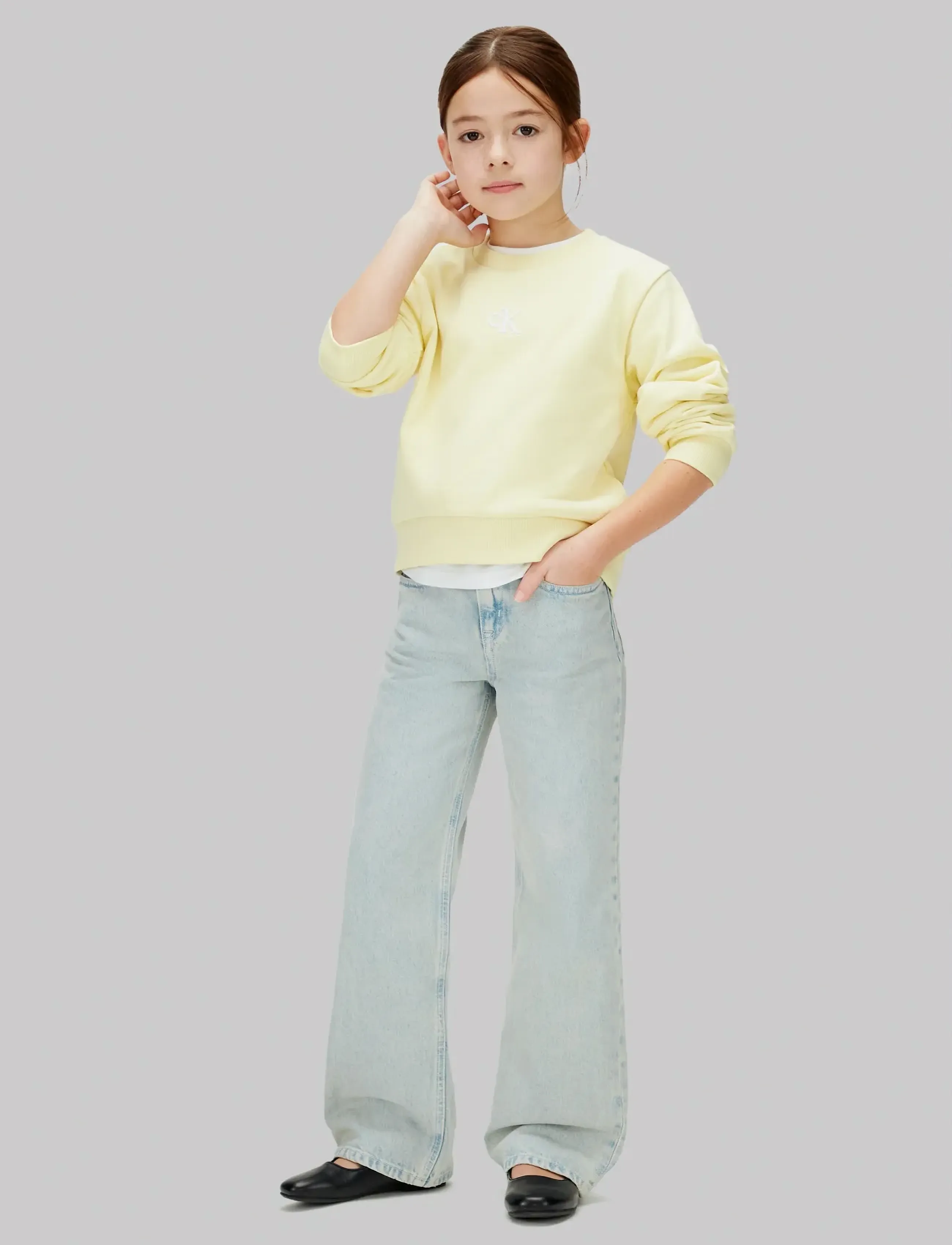 Calvin Klein CK CREWNECK SWEATSHIRT - Sweatshirts - FRENCH VANILLA 12-0722 TCX / yellow