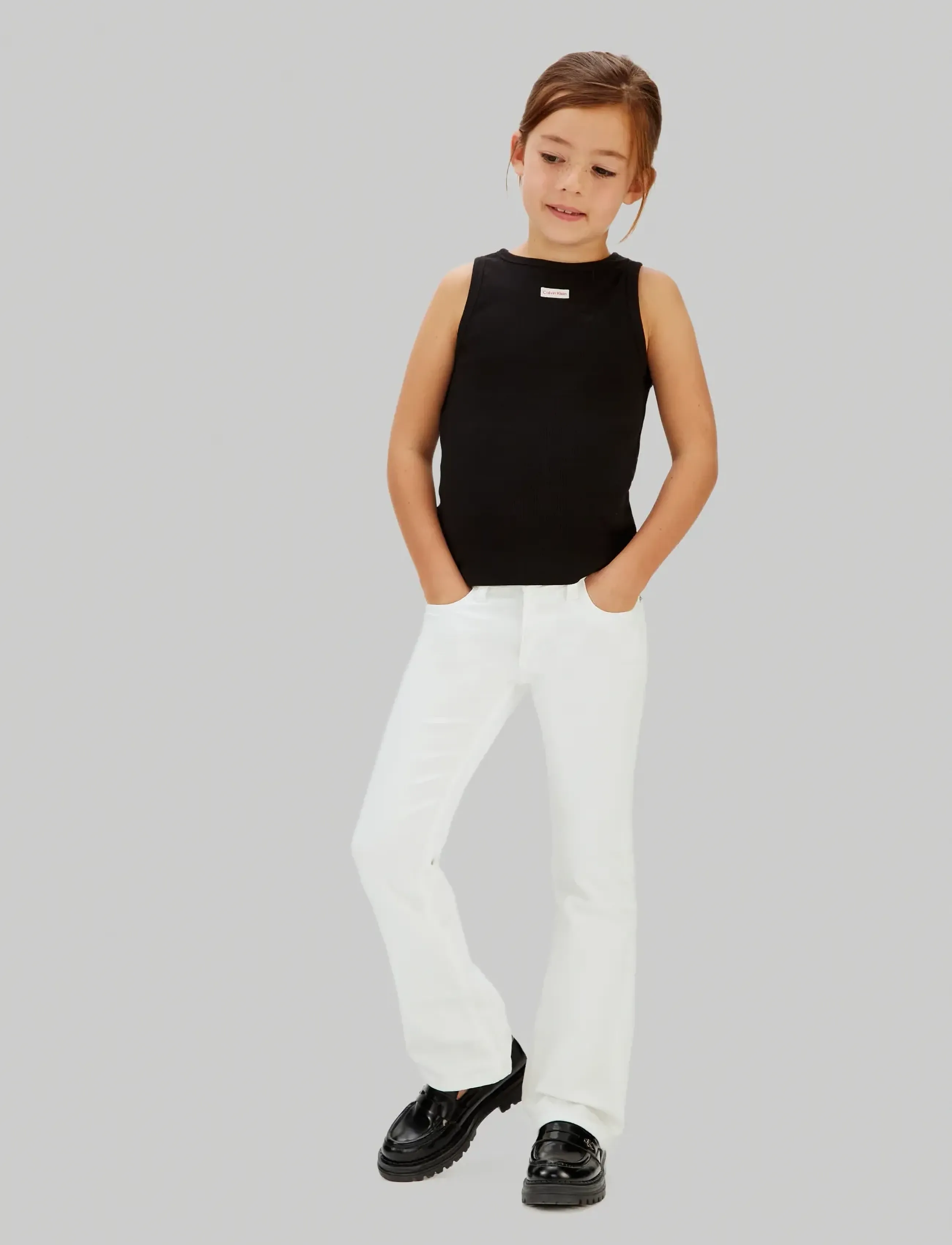 Calvin Klein Flare White, Børn, Flare Jeans, Hvid, Str: 116