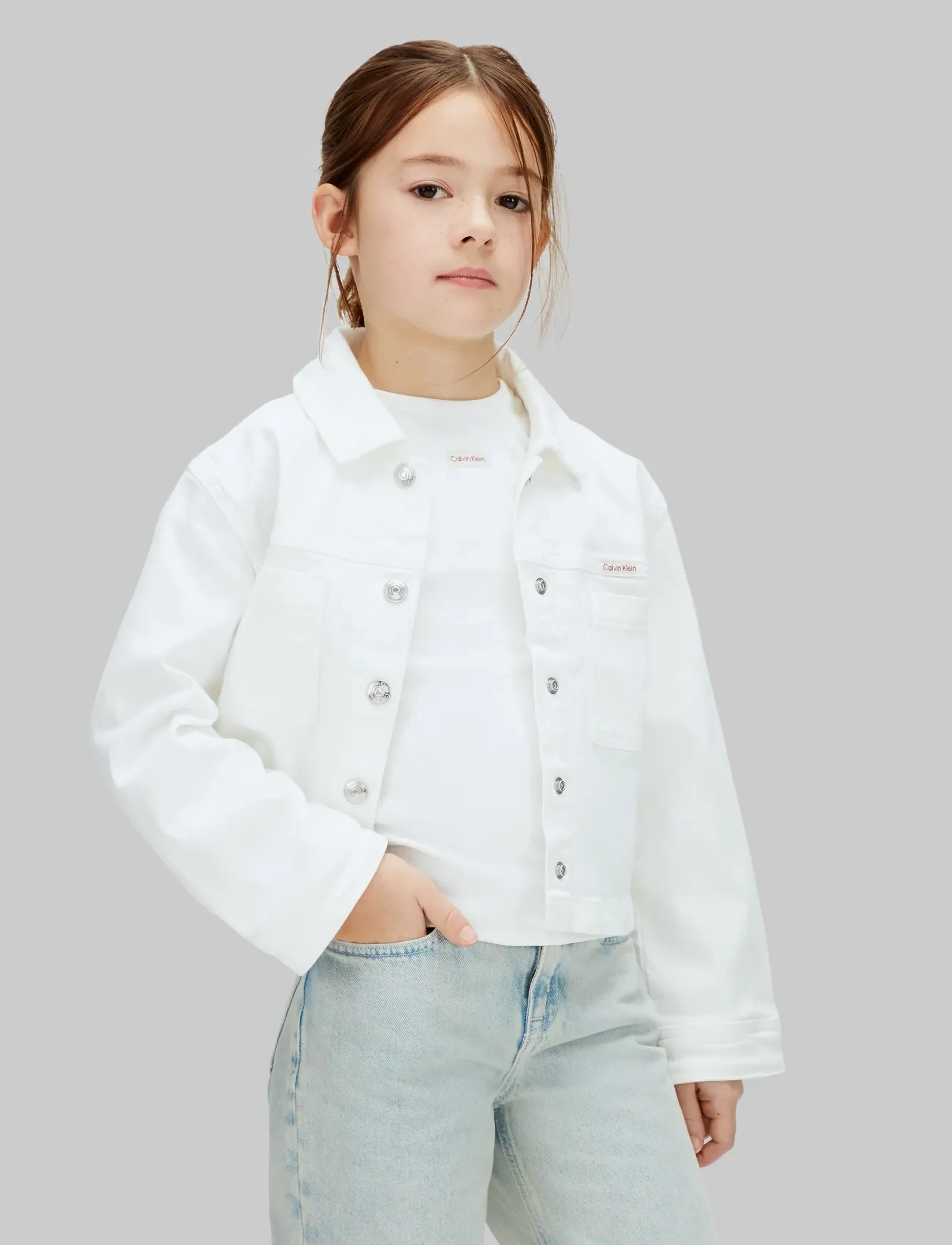 Calvin Klein - WHITE DENIM JACKET - denim jackets - white - 2