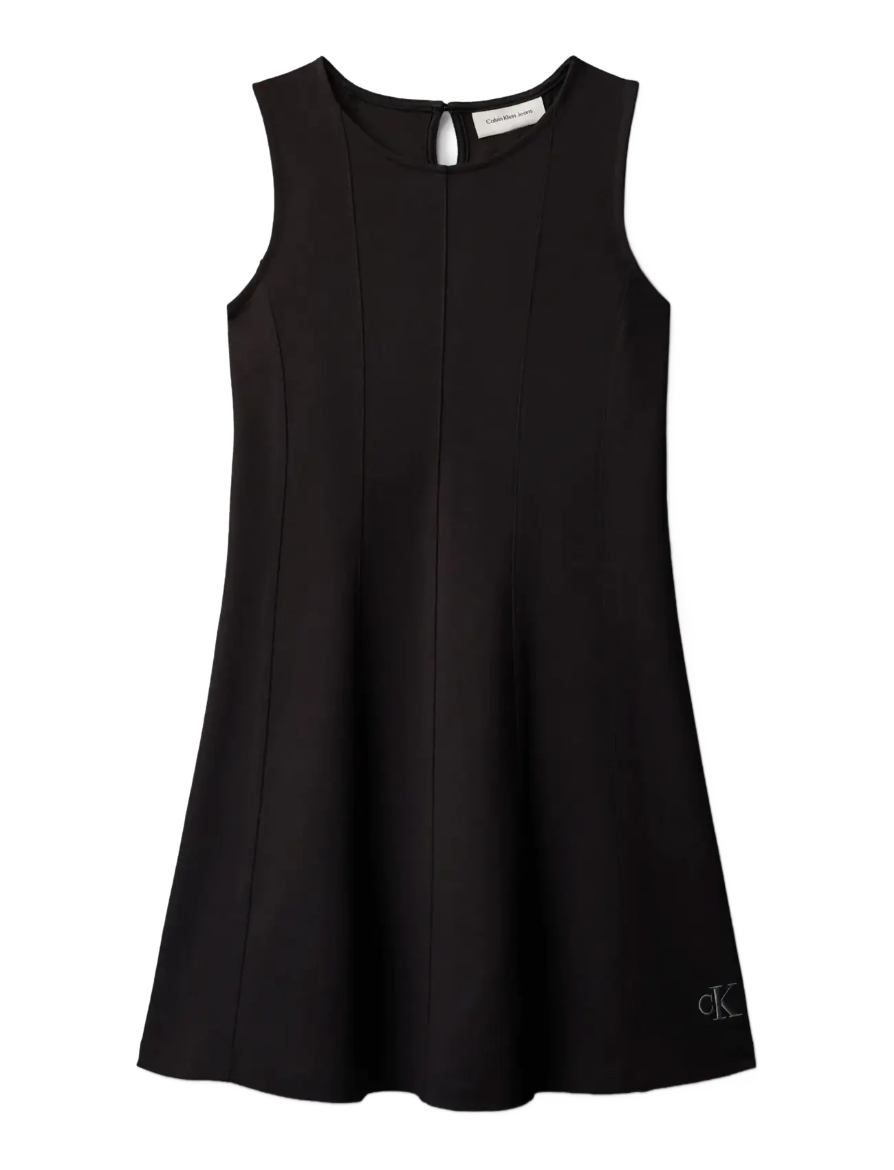 CALVIN KLEIN Seamed Punto Panel Slvs Kleid Schwarz - 152 - Kinder