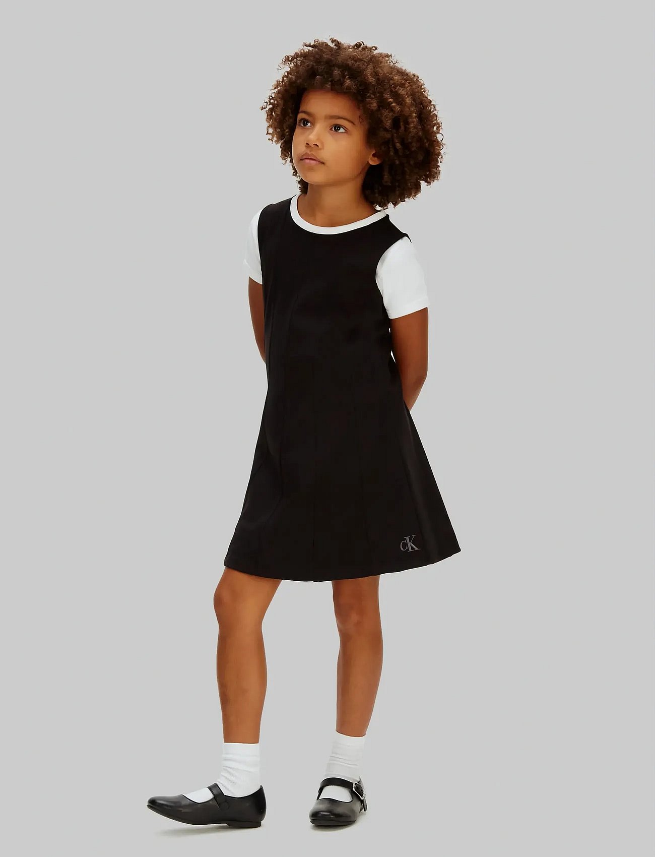 SEAMED PUNTO PANEL SLVS DRESS - CK