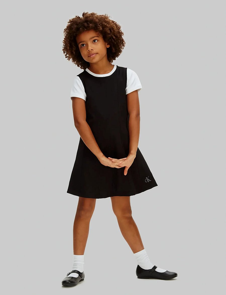 Calvin Klein - SEAMED PUNTO PANEL SLVS DRESS - robes décontractées sans manches - ck black - 2