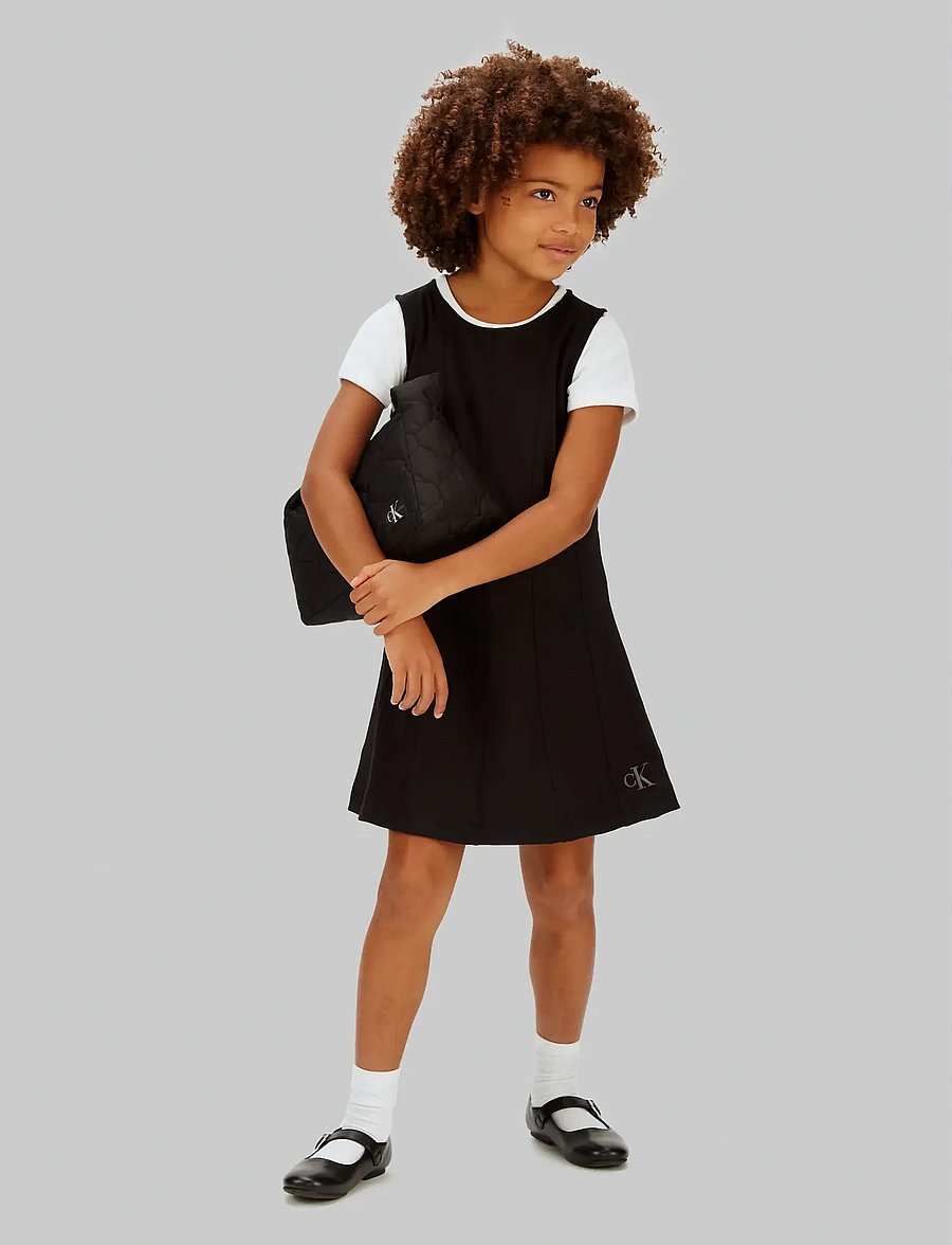Calvin Klein - SEAMED PUNTO PANEL SLVS DRESS - robes décontractées sans manches - ck black - 5
