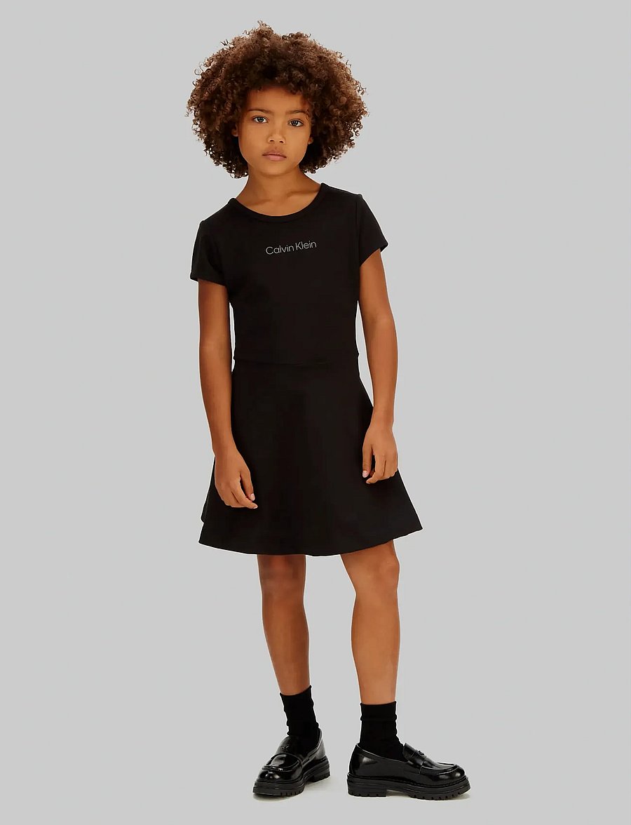 Calvin Klein - PUNTO SS DRESS - kortærmede hverdagskjoler - ck black - 0