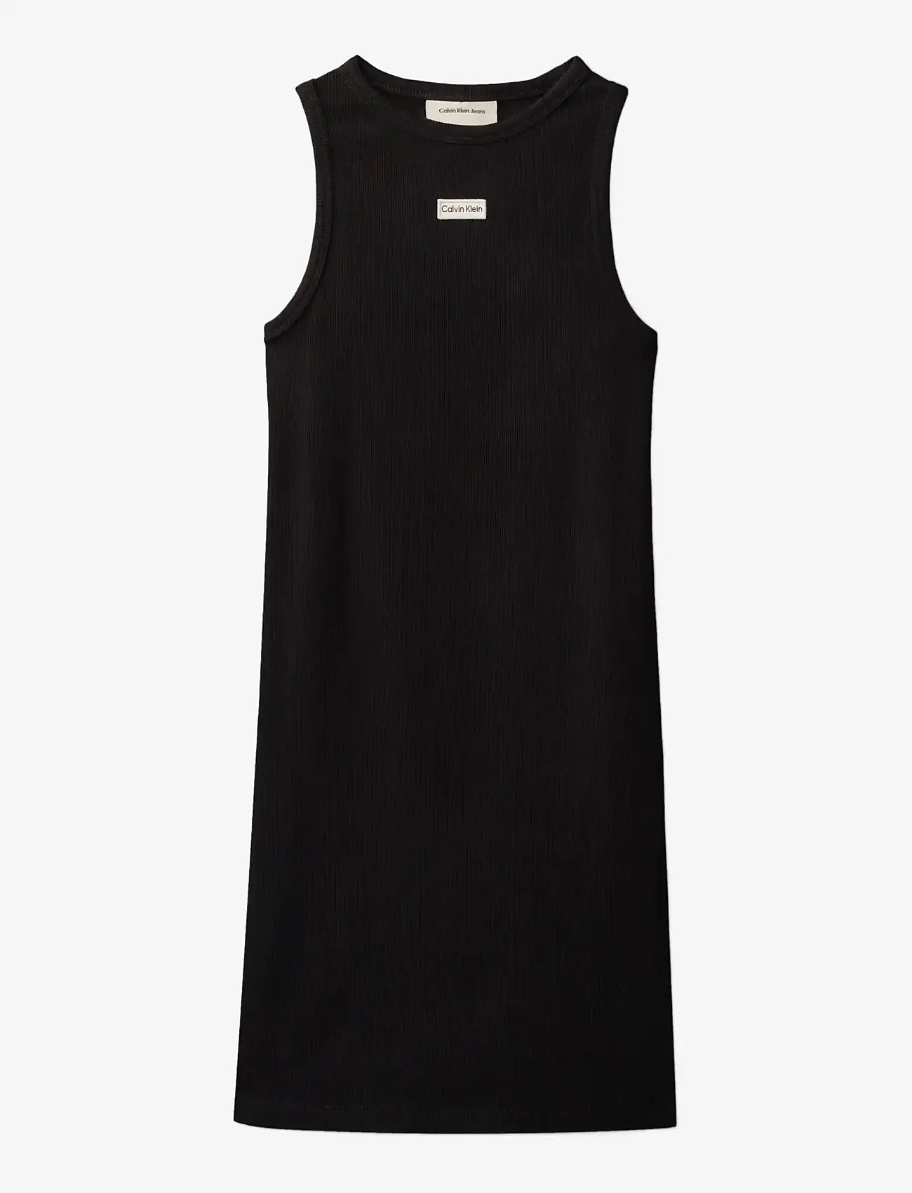 Calvin Klein - RIB SLEEVELESS DRESS - varrukateta vabaaja kleidid - ck black - 1