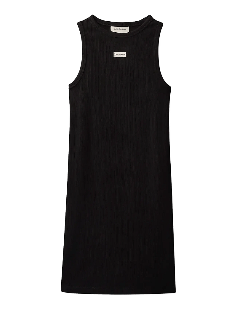 Calvin Klein - RIB SLEEVELESS DRESS - varrukateta vabaaja kleidid - ck black - 1