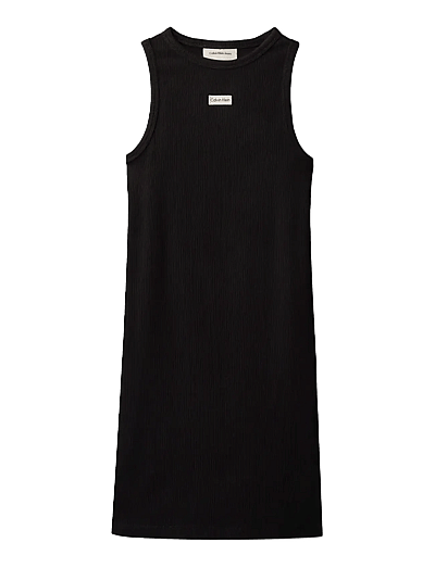 Calvin Klein RIB SLEEVELESS DRESS - Ärmellose Freizeitkleider - CK BLACK / black