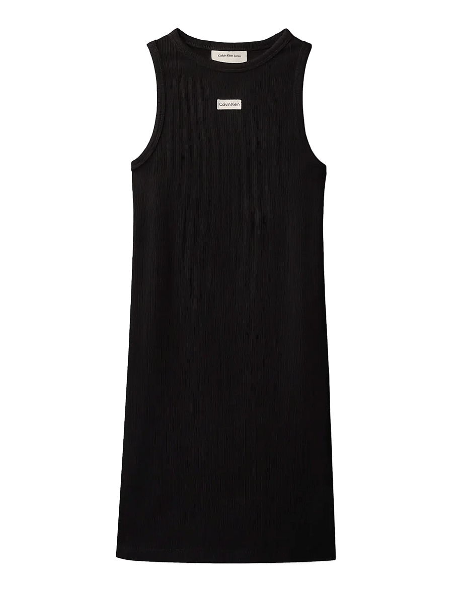 Calvin Klein - RIB SLEEVELESS DRESS - Ärmellose freizeitkleider - ck black - 1