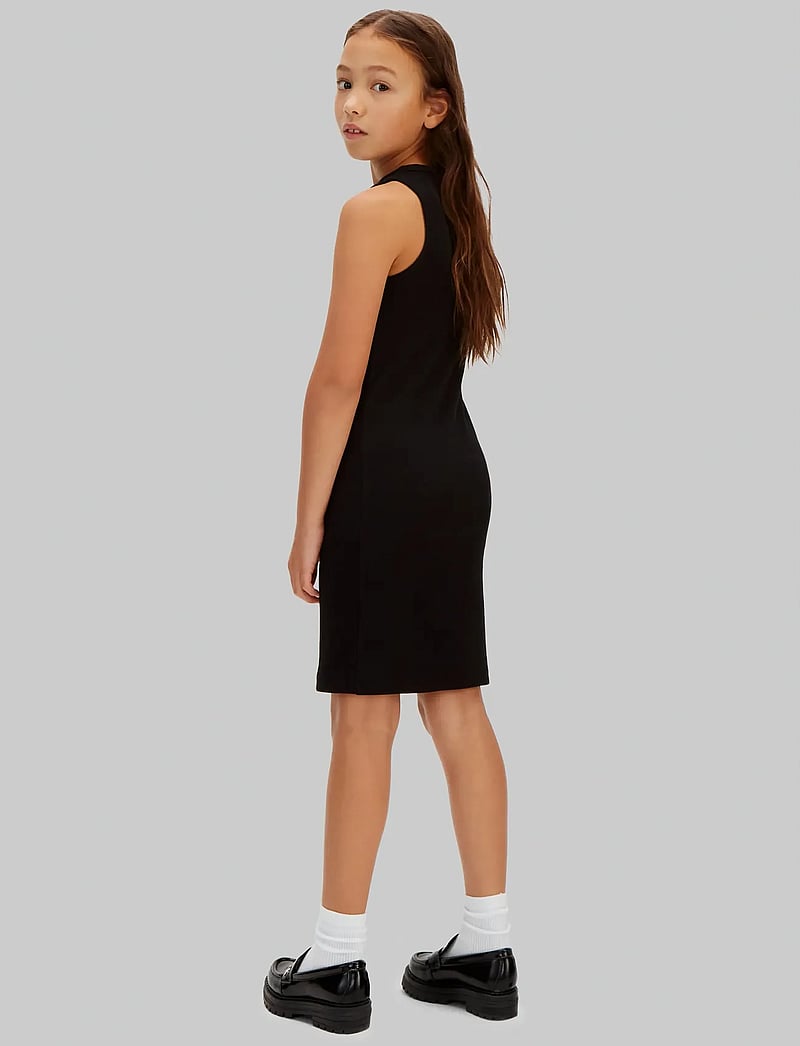 Calvin Klein - RIB SLEEVELESS DRESS - varrukateta vabaaja kleidid - ck black - 3