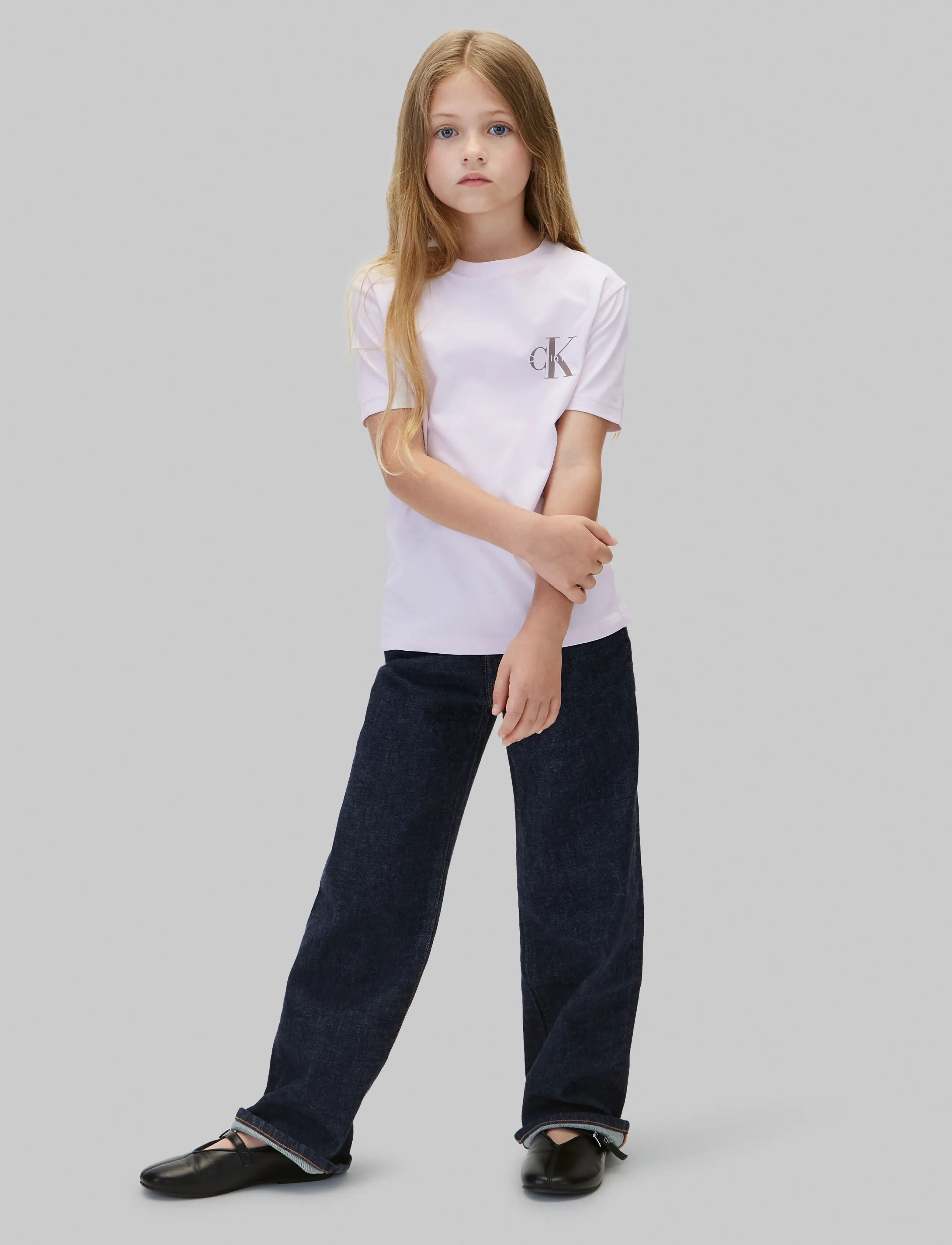 Calvin Klein SMALL CHEST MONOLOGO SS T-SHIRT - Calvin Klein - ORCHID ICE / purple